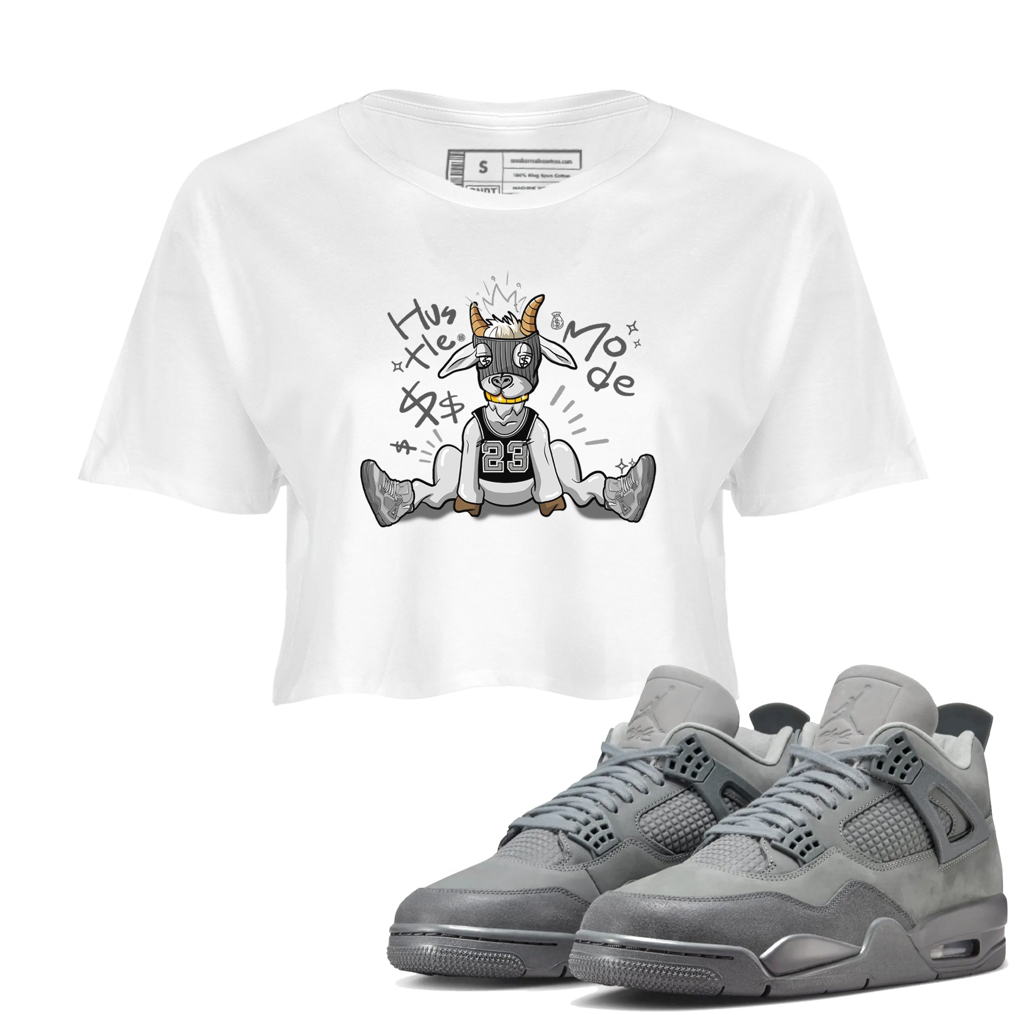 Hustle Goat snkmatch Women's Top - Air Jordan 4 Wet Cement