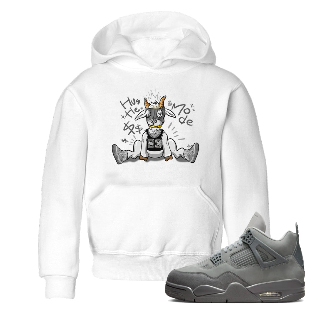 Hustle Goat snkmatch Tees Kids - Air Jordan 4 Wet Cement