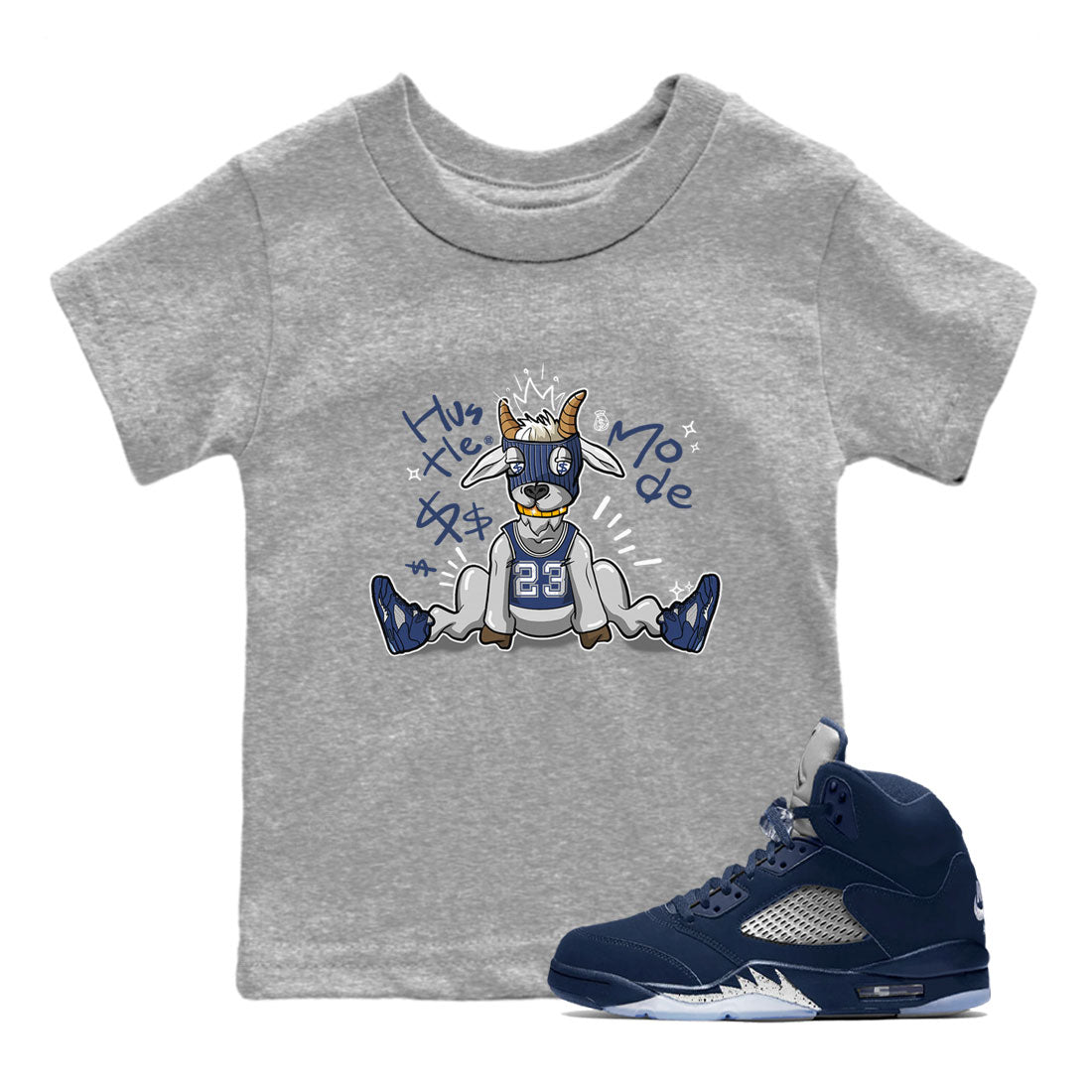 Hustle Goat snkmatch Tee Kids - Air Jordan 5 Georgetown
