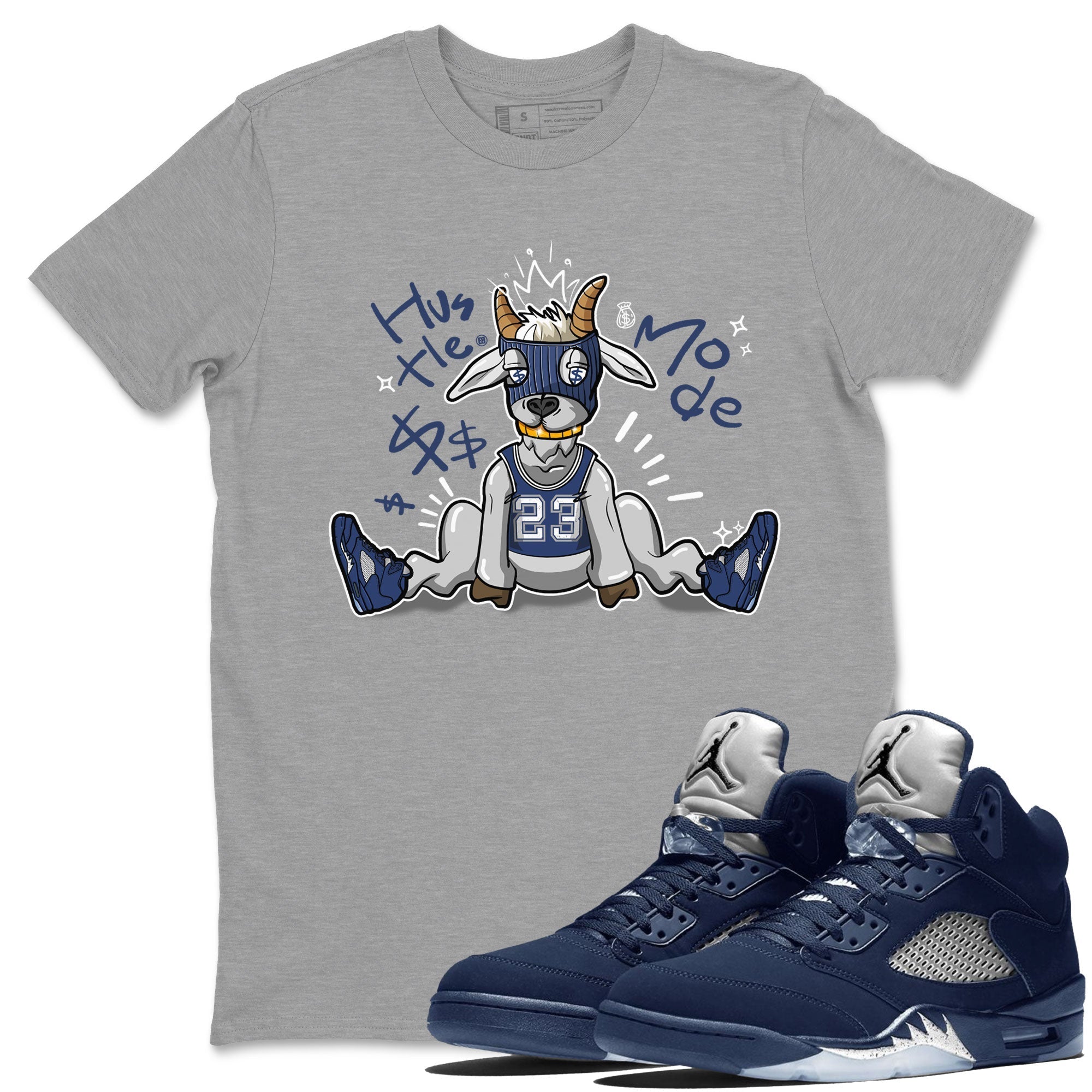 Hustle Goat snkmatch Tee - Air Jordan 5 Georgetown