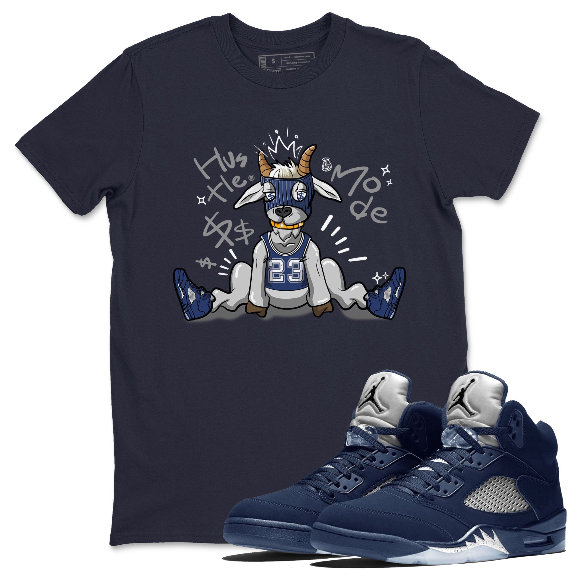 Hustle Goat snkmatch Tee - Air Jordan 5 Georgetown