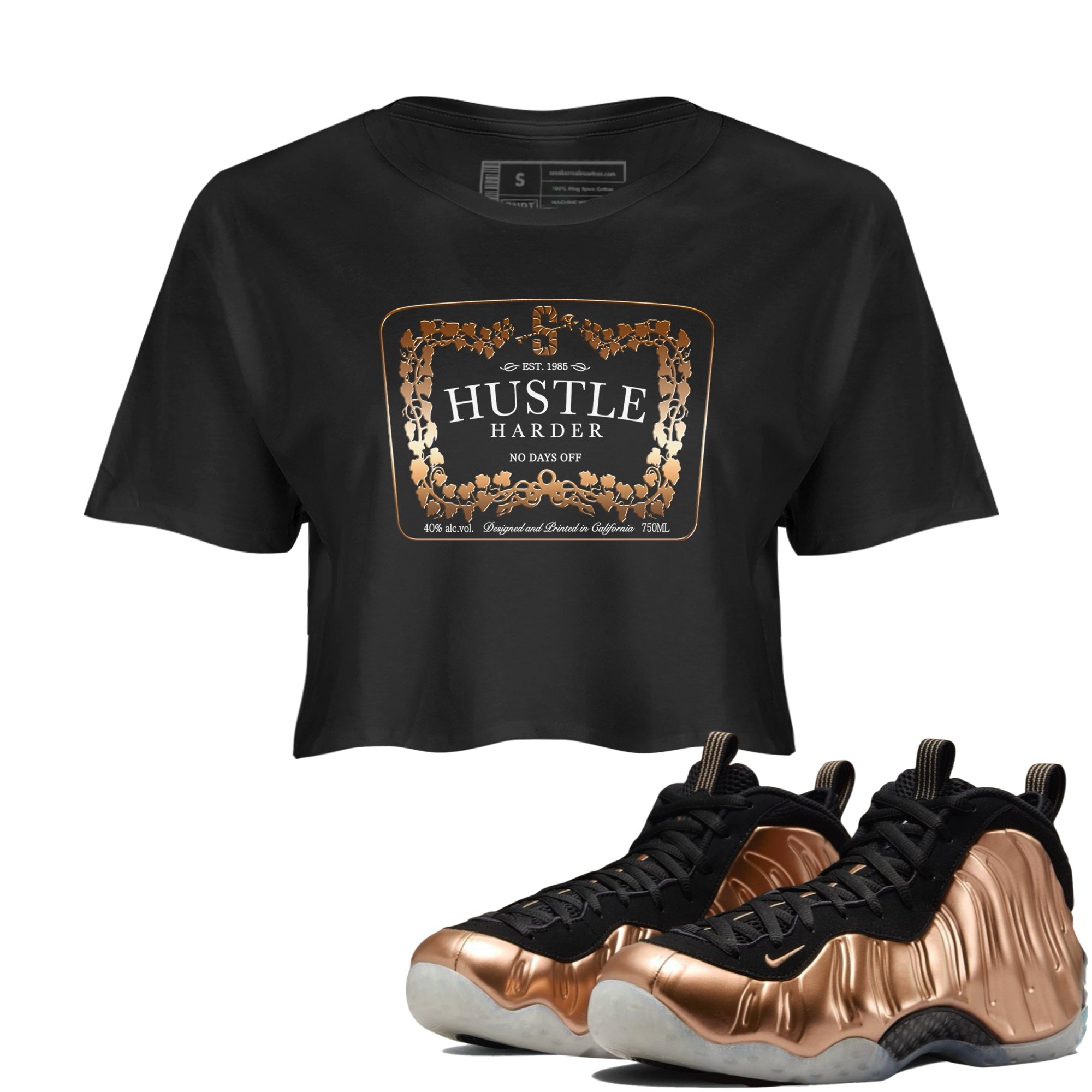 Hustle Harder snkmatch Women's Top - Air Foamposite One Metallic Copper