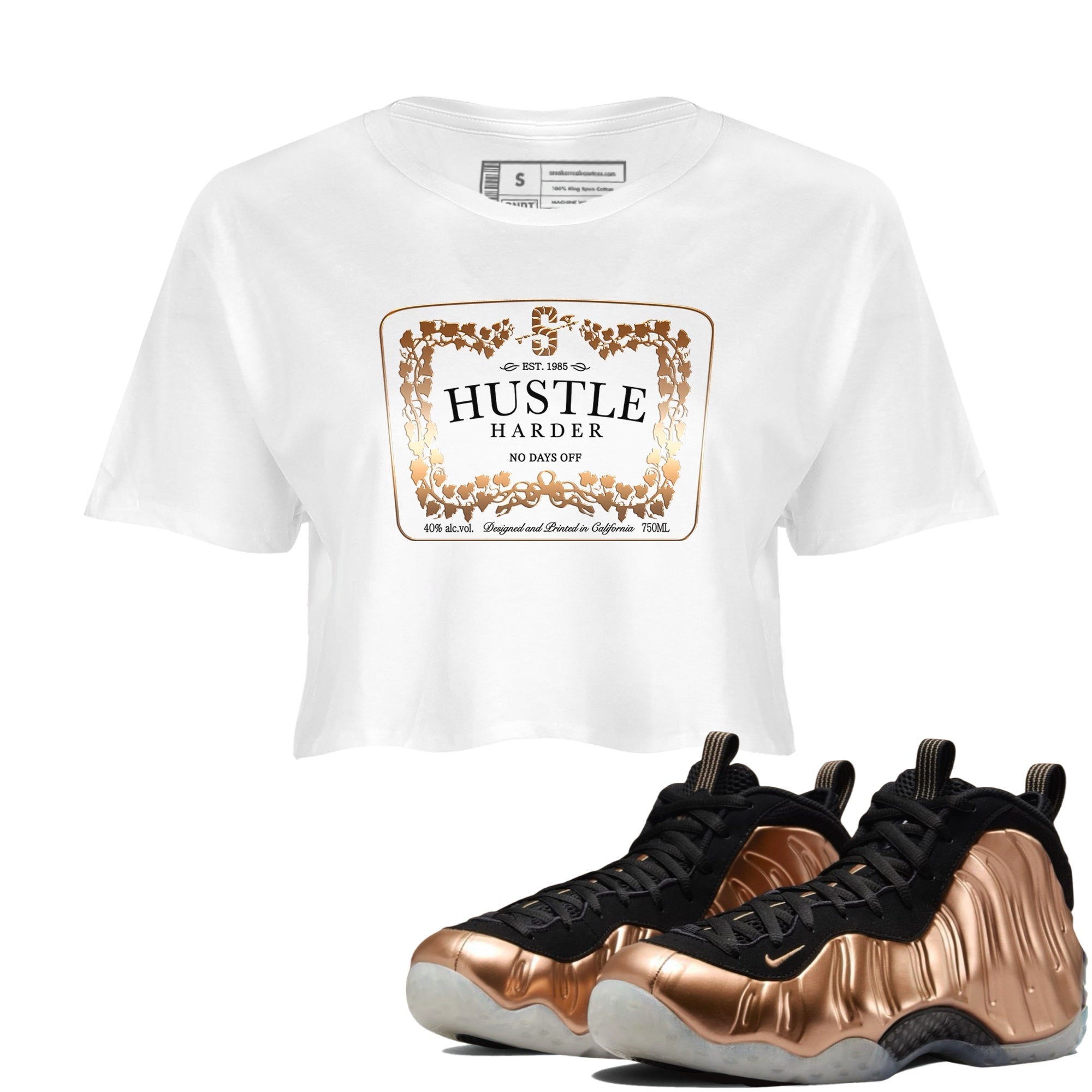 Hustle Harder snkmatch Women's Top - Air Foamposite One Metallic Copper