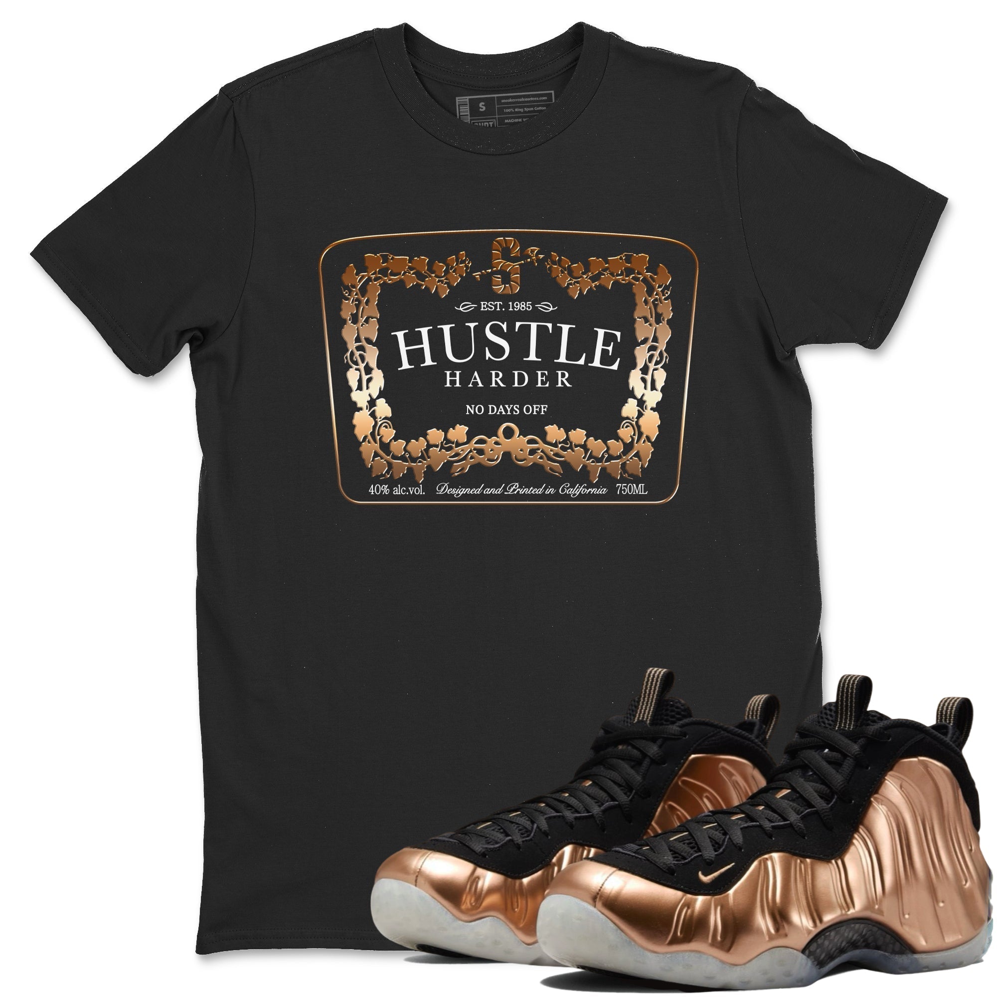 Hustle Harder snkmatch Tees - Air Foamposite One Metallic Copper
