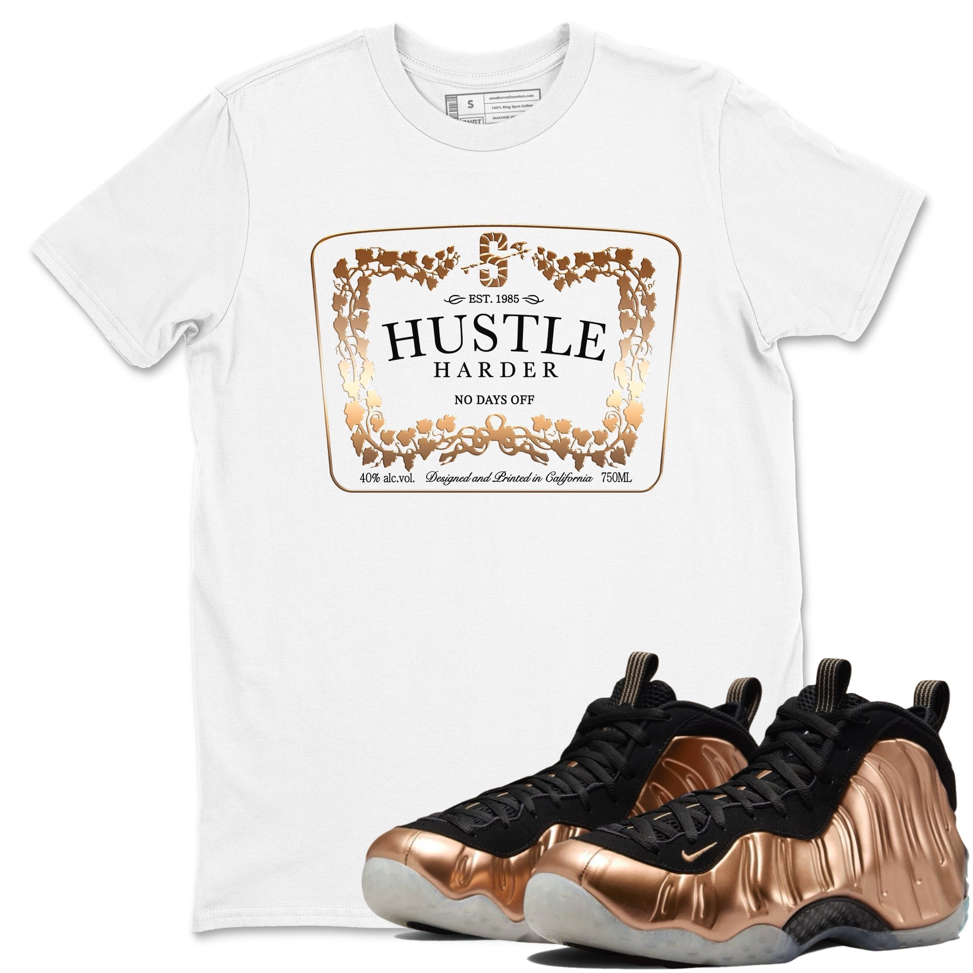 Hustle Harder snkmatch Tees - Air Foamposite One Metallic Copper