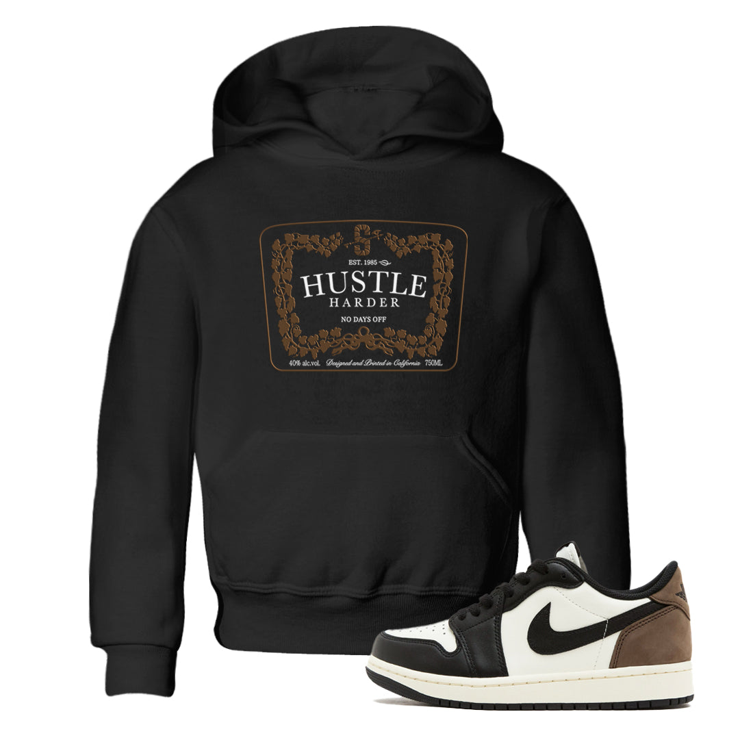 Hustle Harder snkmatch Tees Kids - Air Jordan 1 Mocha