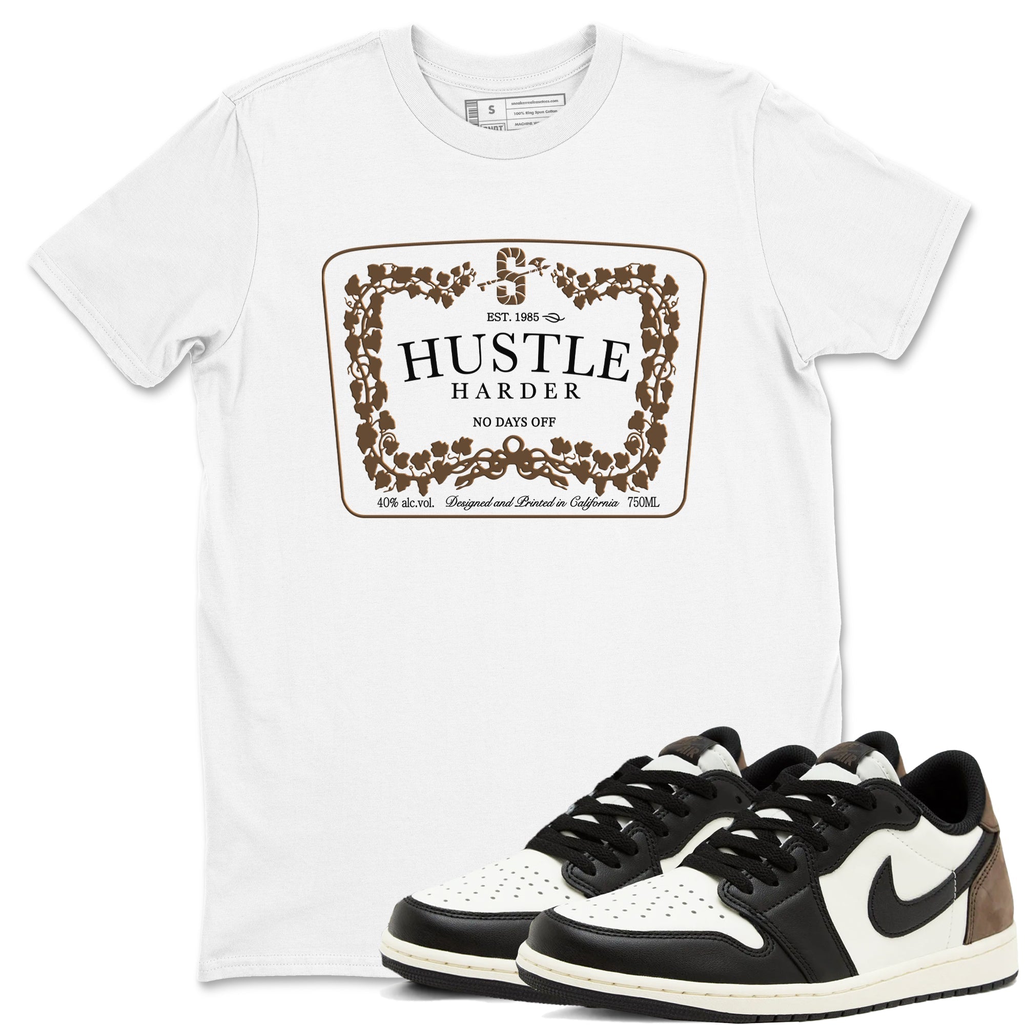 Hustle Harder snkmatch Tees - Air Jordan 1 Mocha
