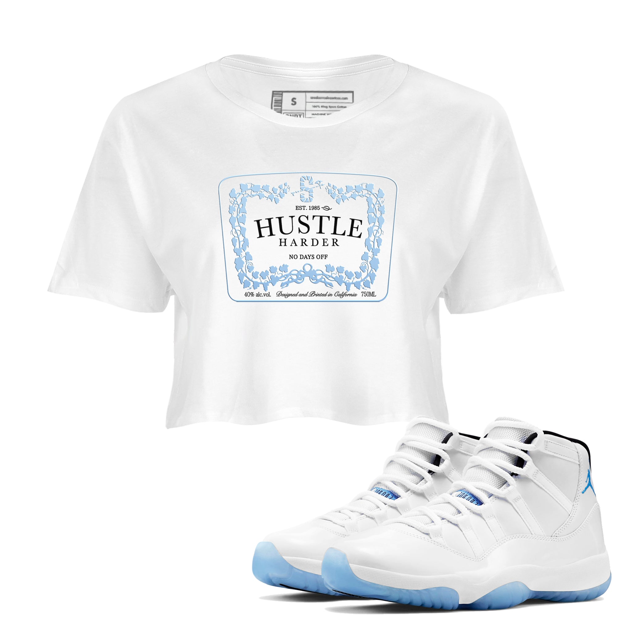 Hustle Harder snkmatch Women's Top - Air Jordan 11 Retro Legend Blue