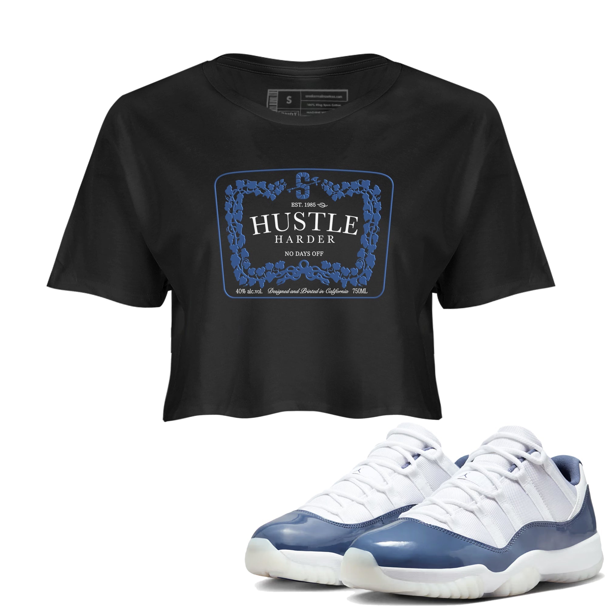 Hustle Harder snkmatch Women's Top - Air Jordan 11 Diffused Blue