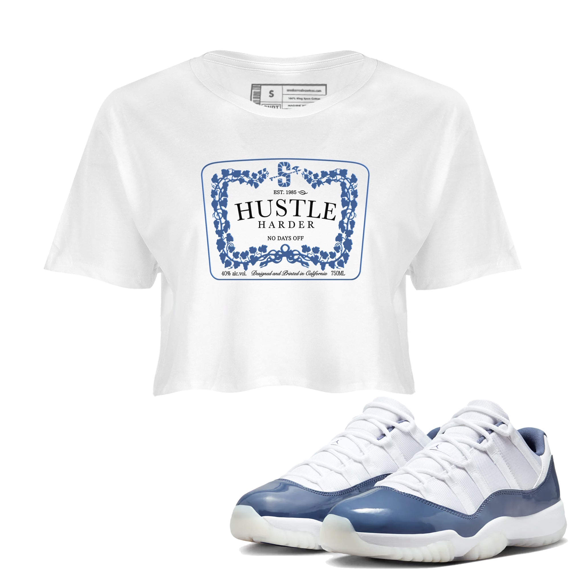Hustle Harder snkmatch Women's Top - Air Jordan 11 Diffused Blue