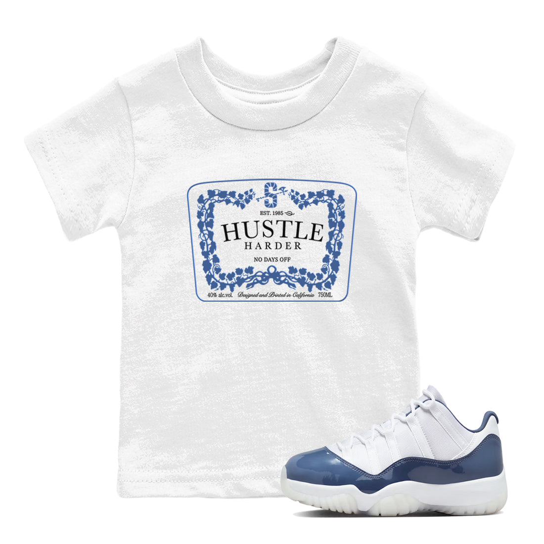 Hustle Harder snkmatch Tees Kids - Air Jordan 11 Diffused Blue