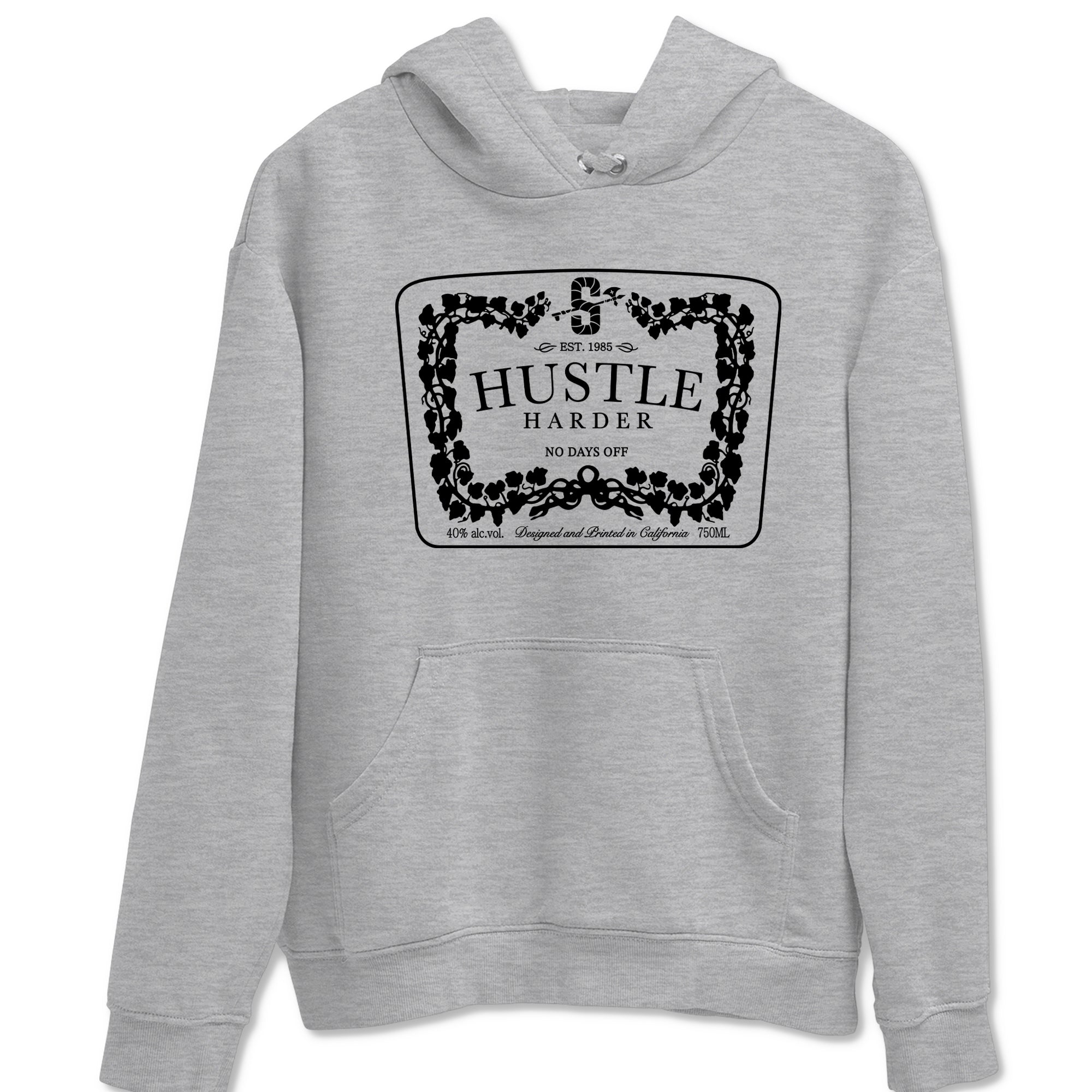 Hustle Harder snkmatch Tees - Air Jordan 12 Black Wolf Grey