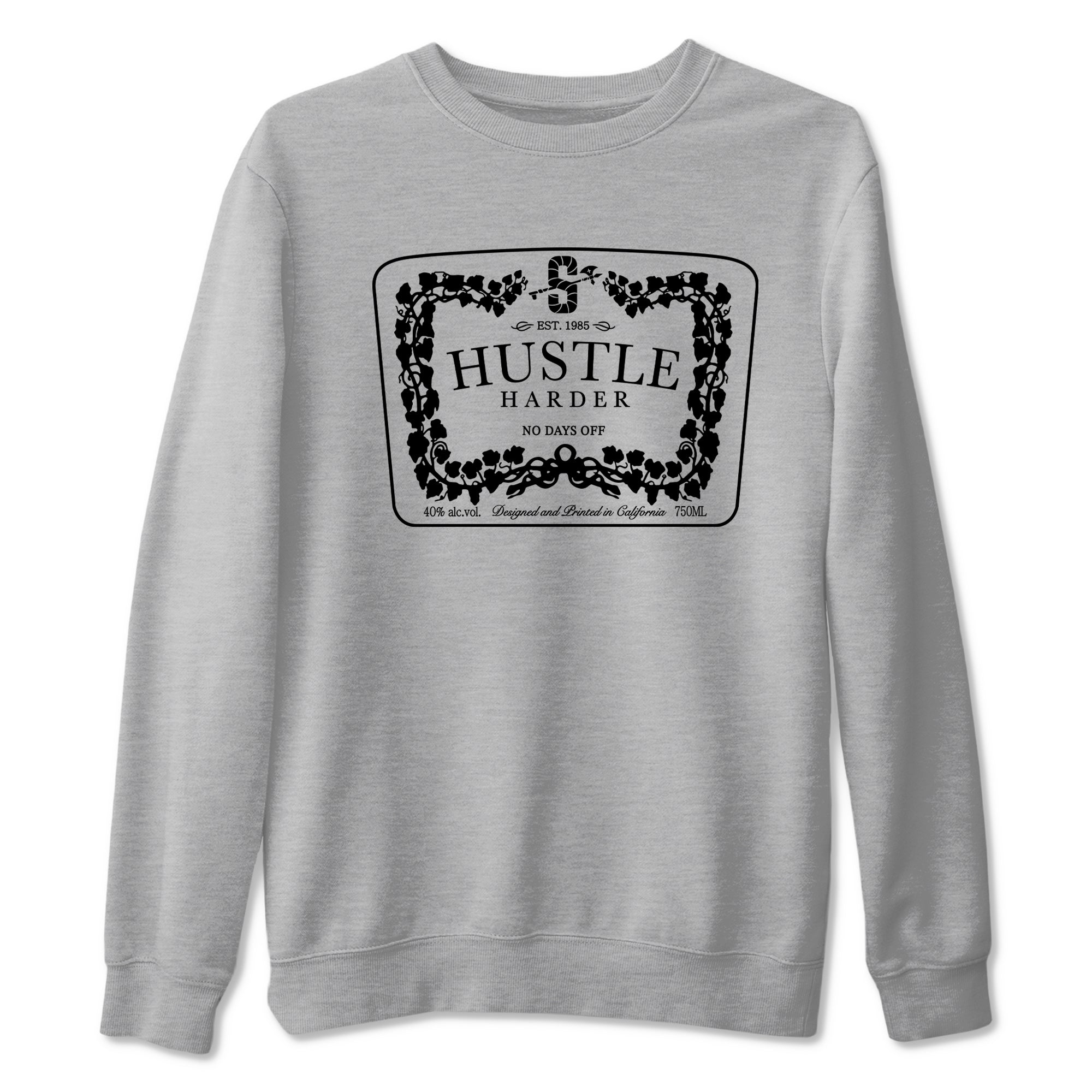 Hustle Harder snkmatch Tees - Air Jordan 12 Black Wolf Grey