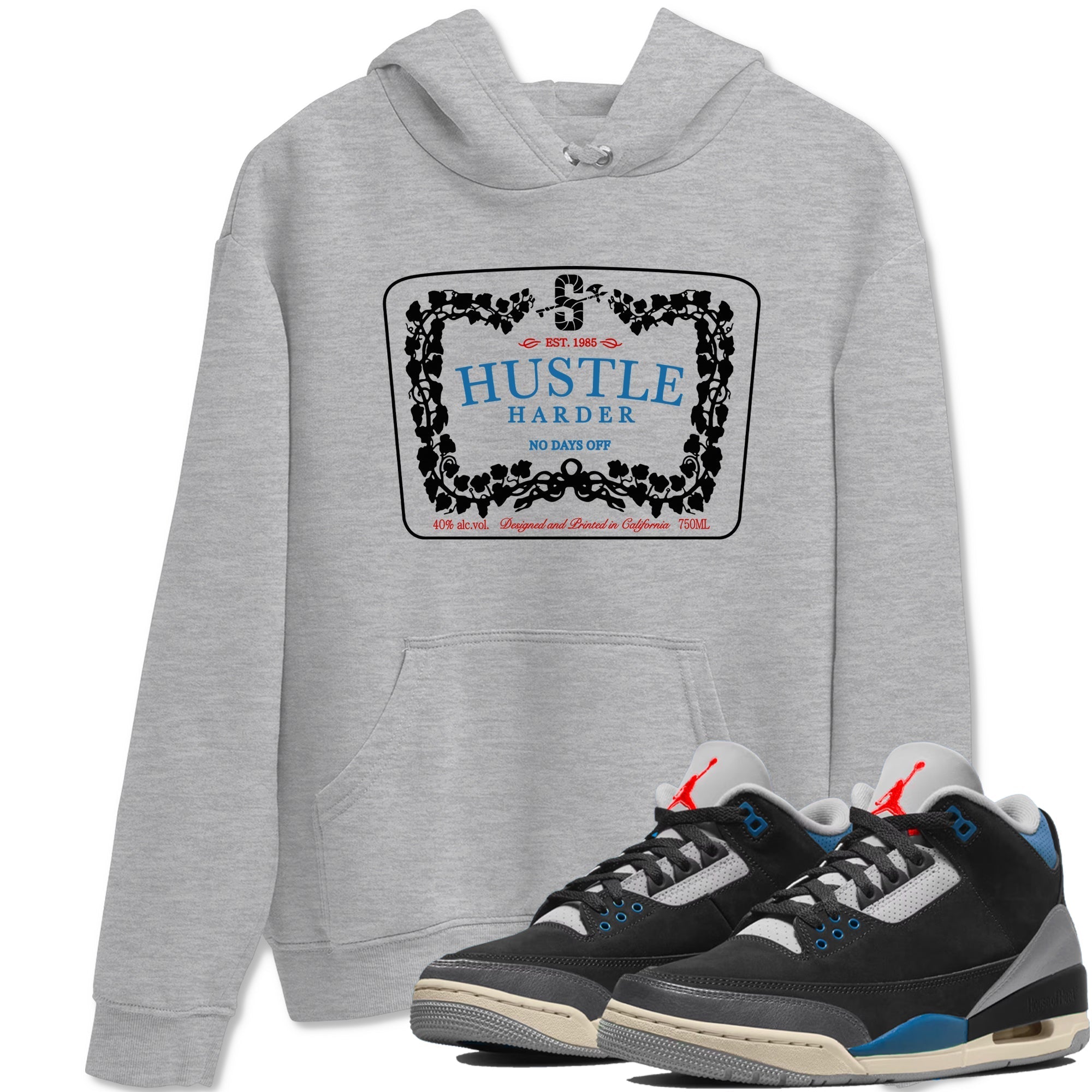 Hustle Harder snkmatch Tees - Air Jordan 3 Rare Air