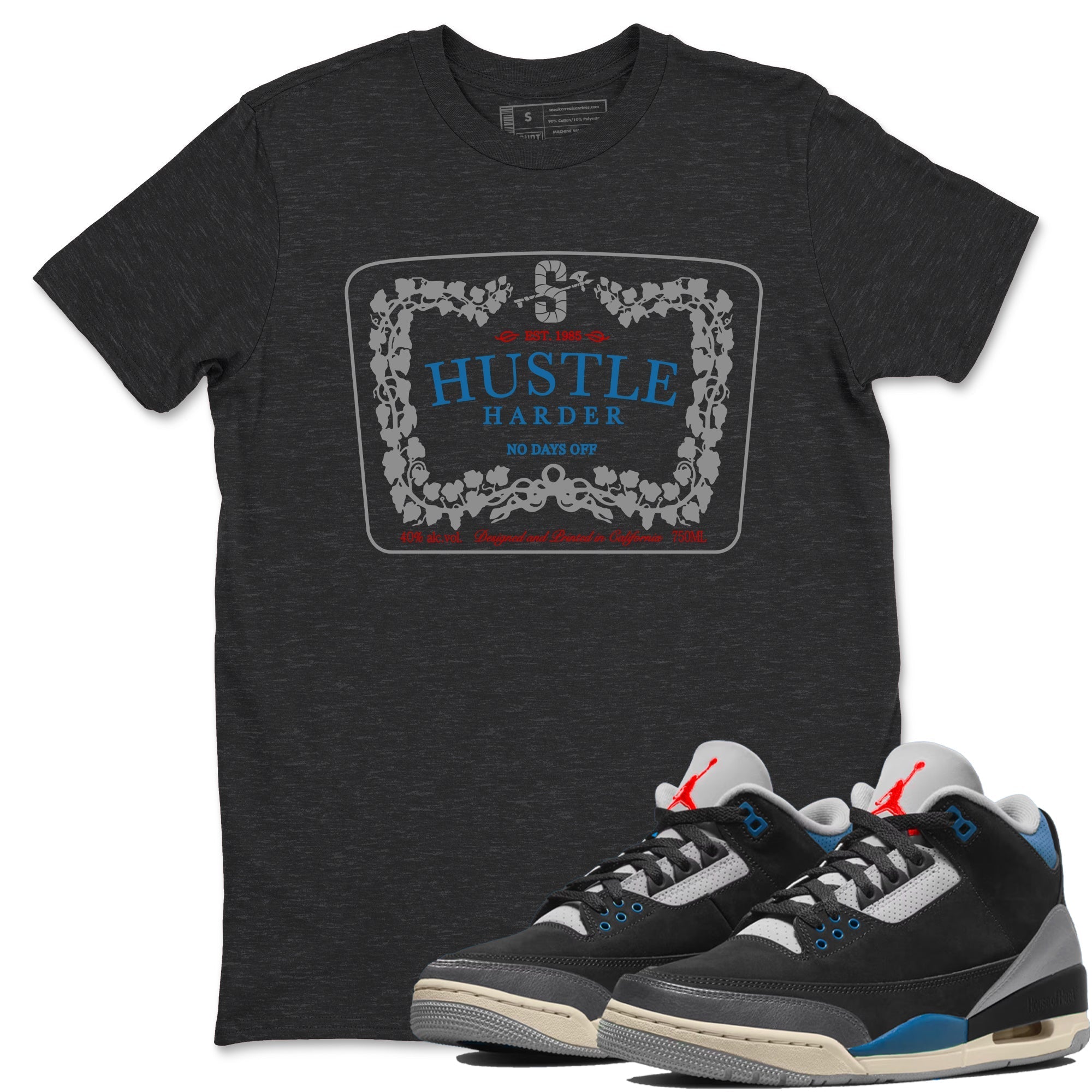 Hustle Harder snkmatch Tees - Air Jordan 3 Rare Air