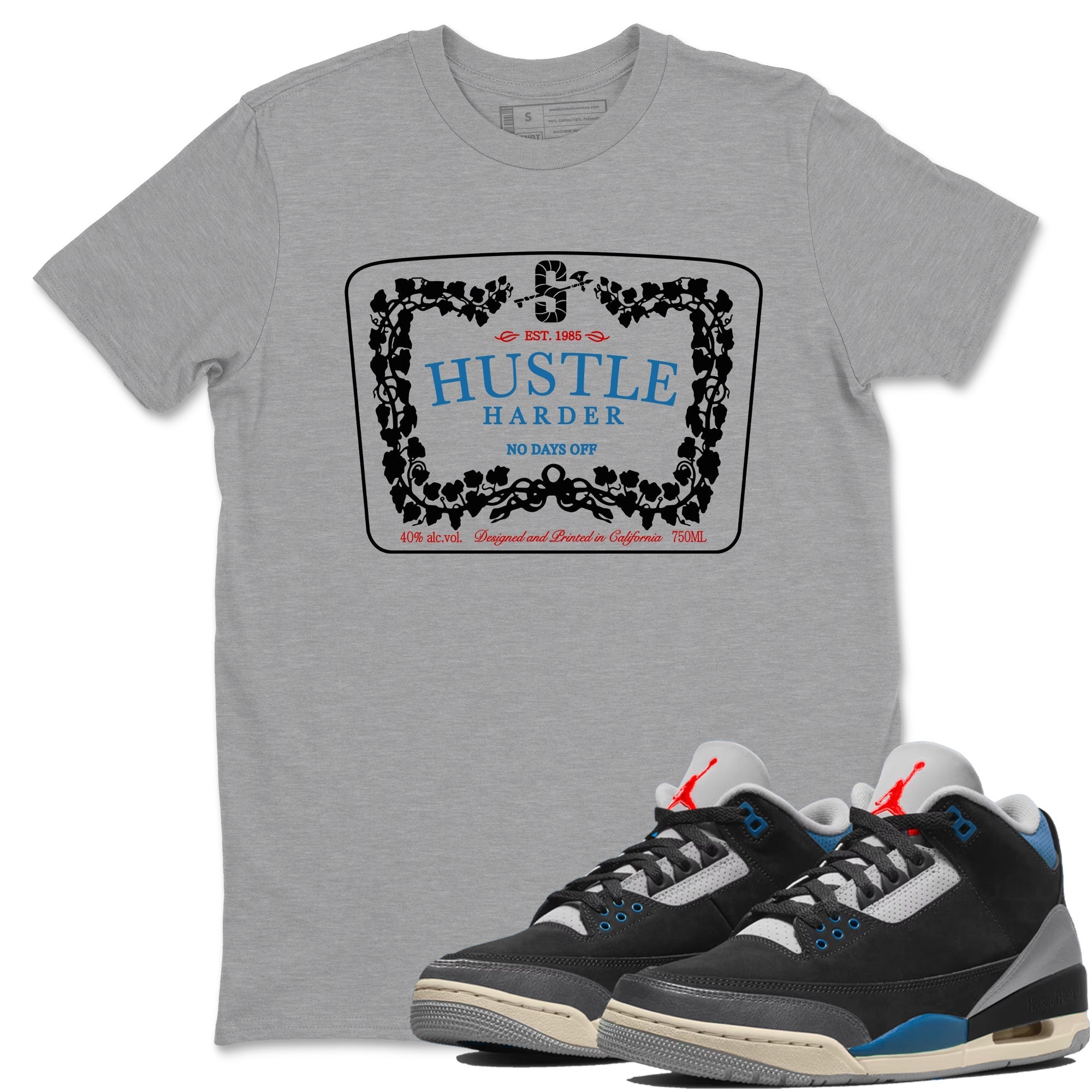 Hustle Harder snkmatch Tees - Air Jordan 3 Rare Air