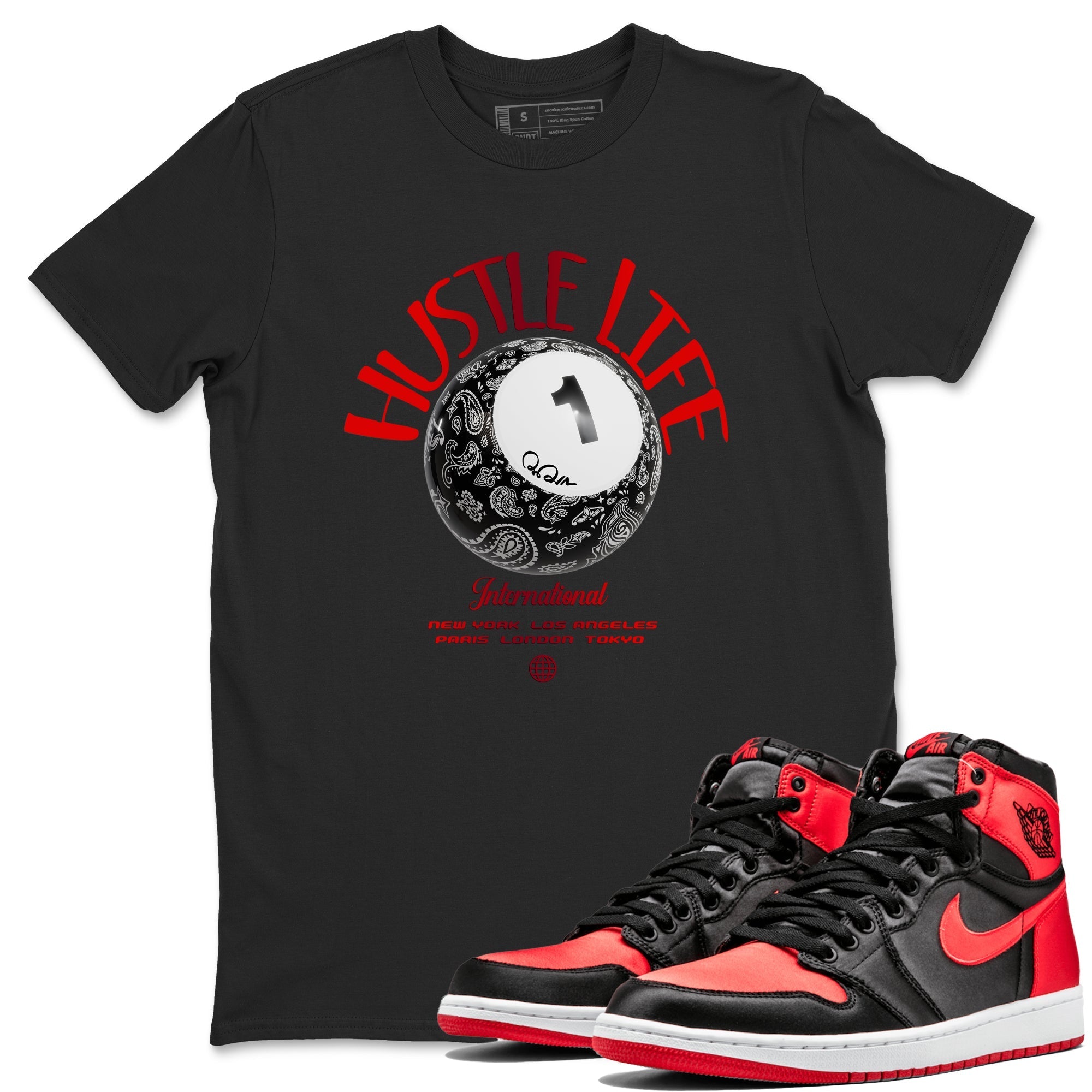 Hustle Life snkmatch Tee - Air Jordan 1 Satin Bred
