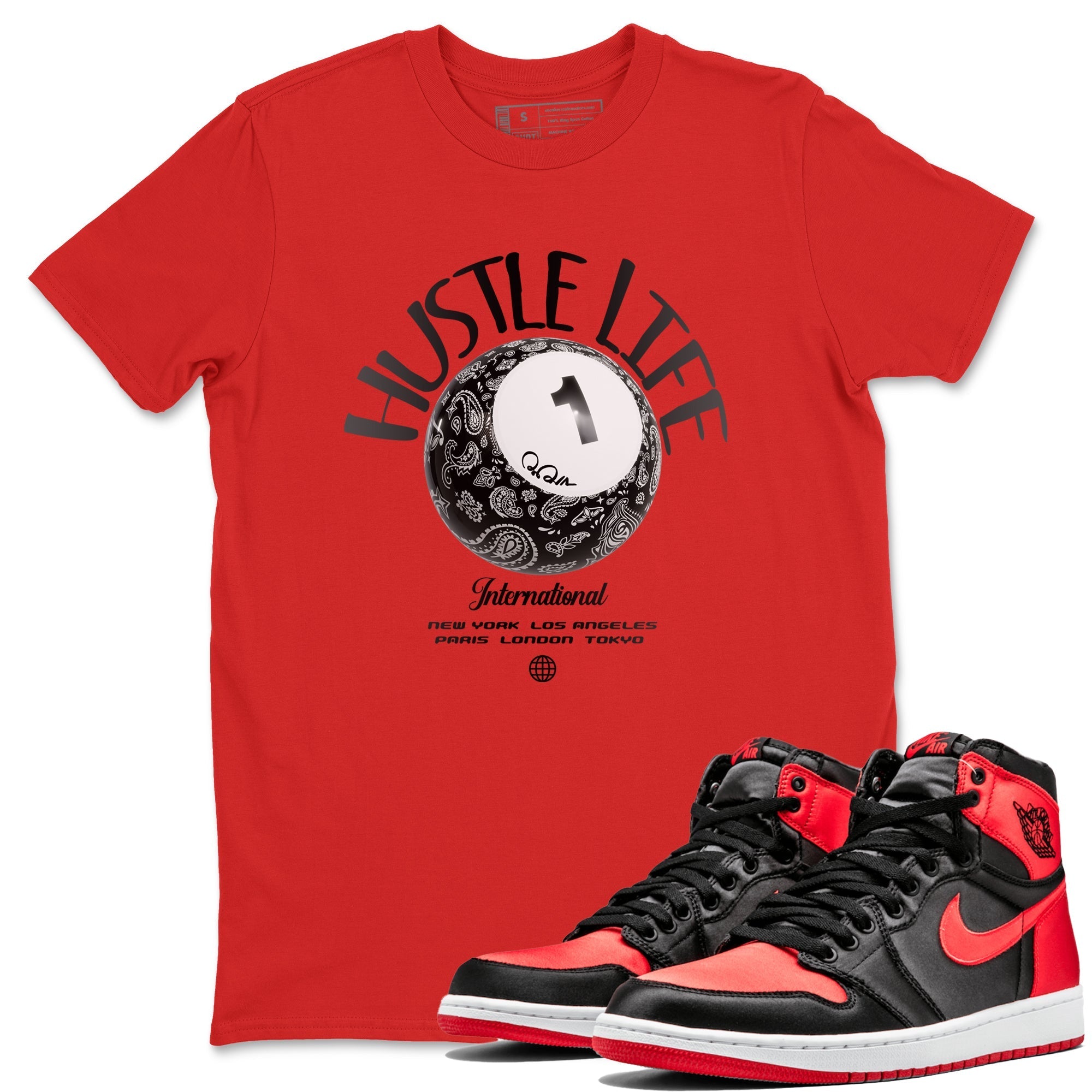Hustle Life snkmatch Tee - Air Jordan 1 Satin Bred