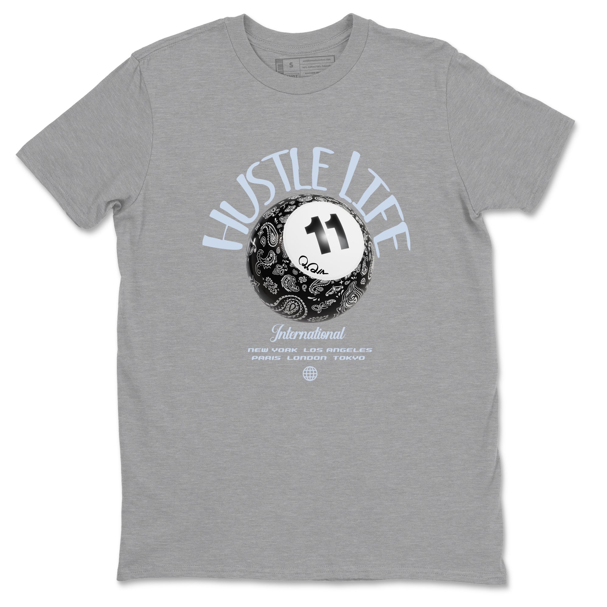 Hustle Life snkmatch Tees - Air Jordan 11 Black and Varsity Royal