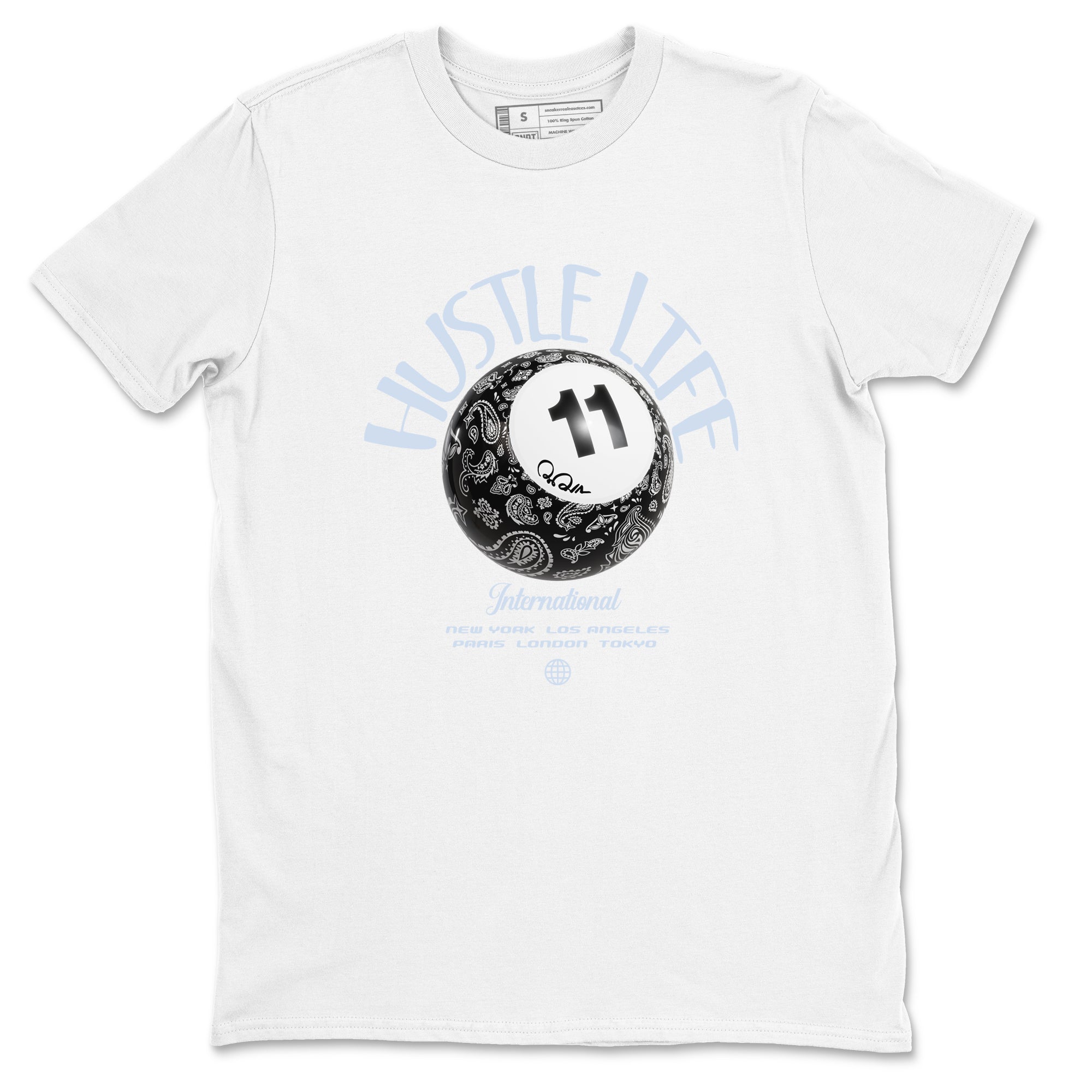 Hustle Life snkmatch Tees - Air Jordan 11 Black and Varsity Royal