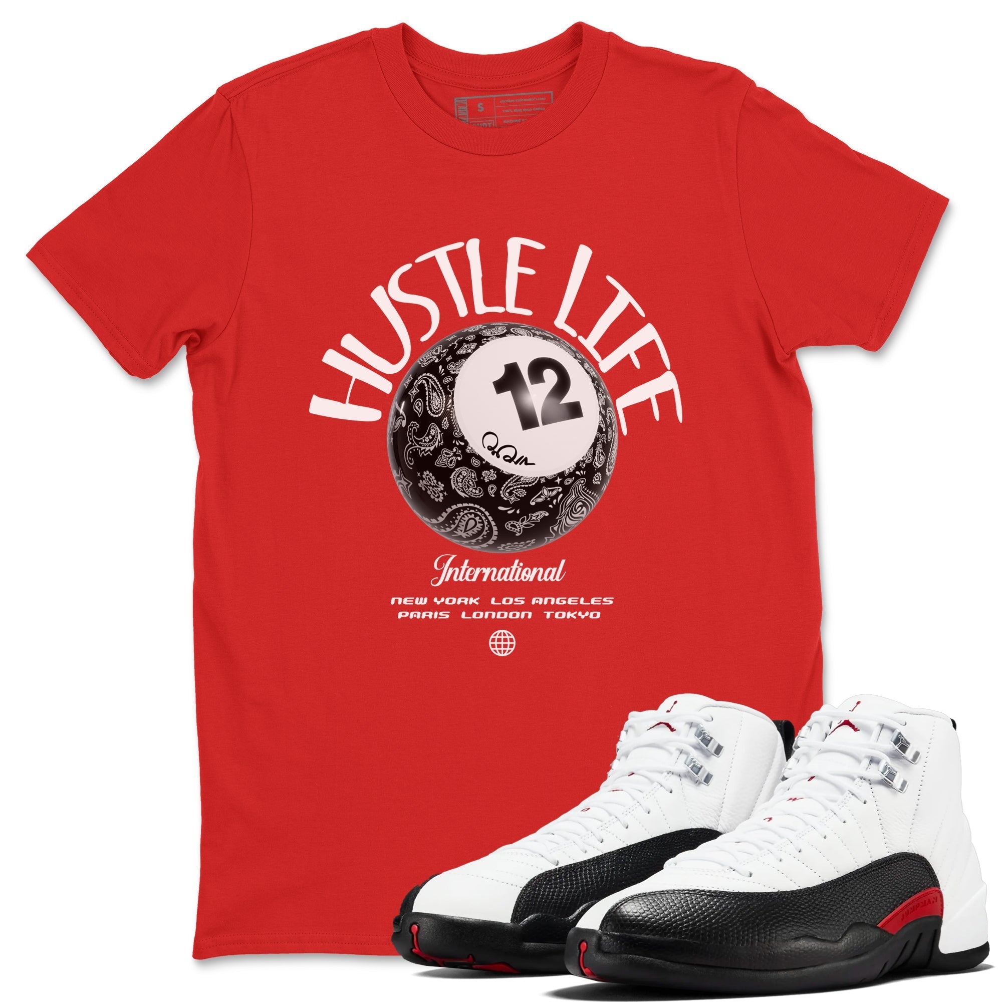 Hustle Life snkmatch Tees - Air Jordan 12 Taxi Flip