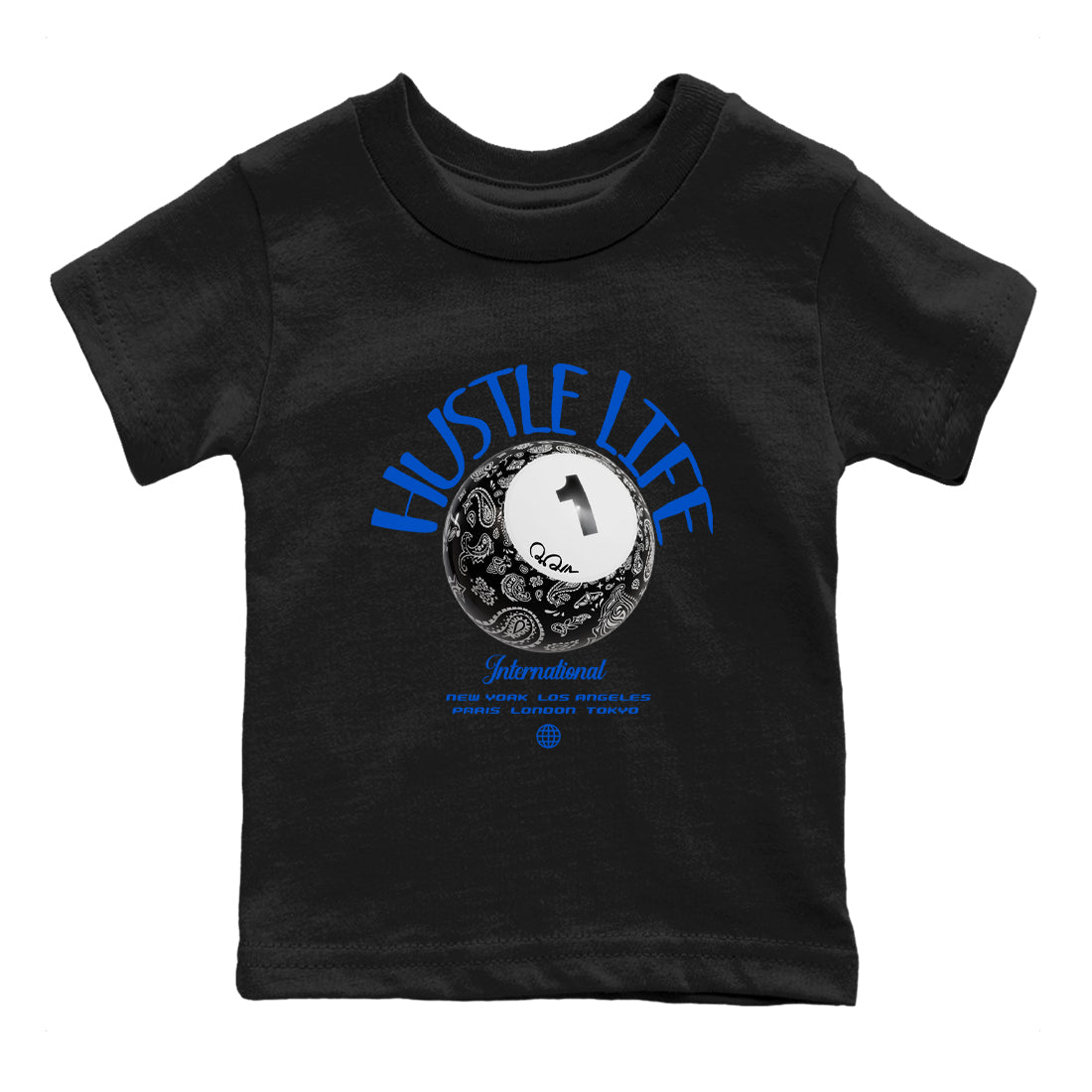 Hustle Life snkmatch Tee Kids - Air Jordan 1Royal Reimagined