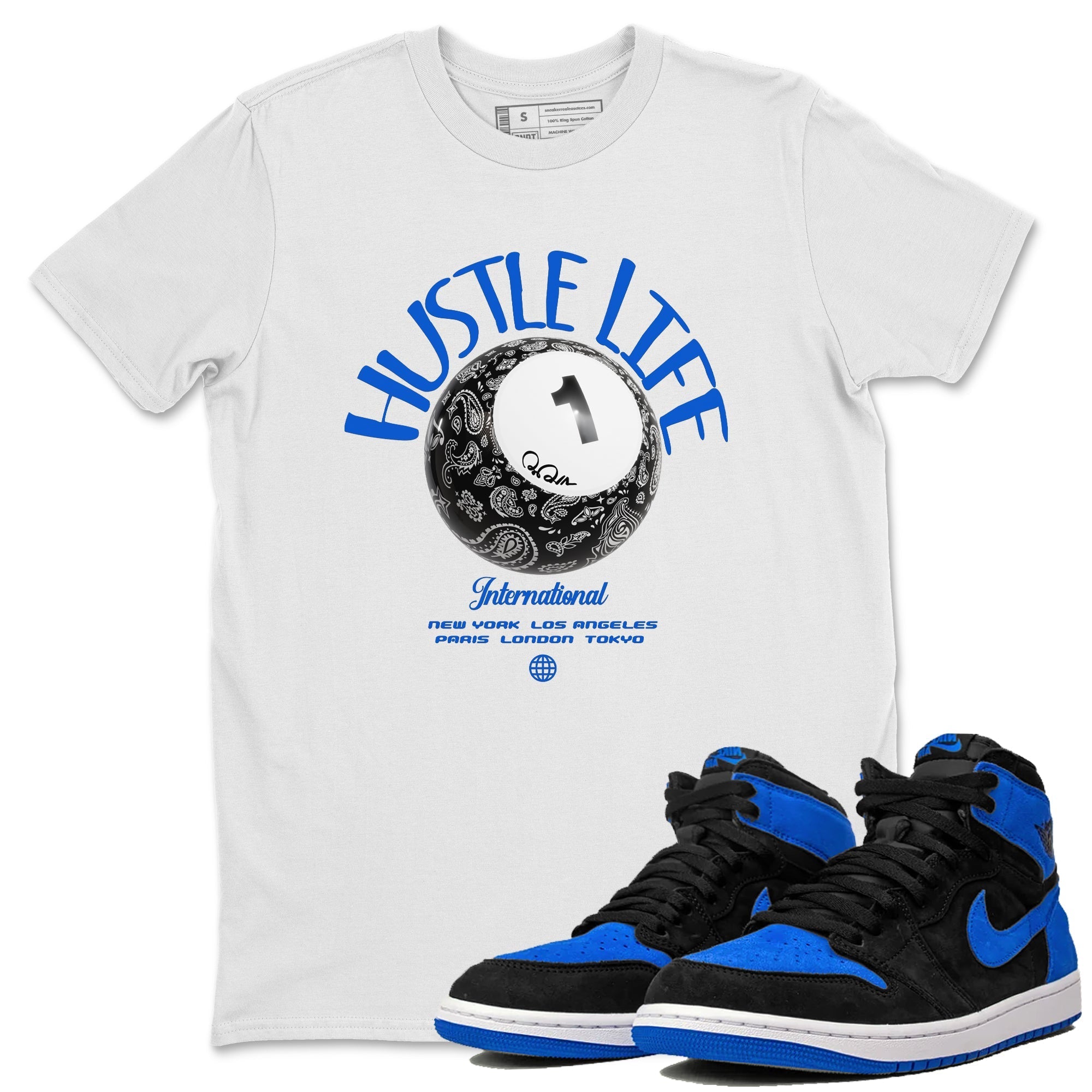 Hustle Life snkmatch Tee - Air Jordan 1 Royal Reimagined