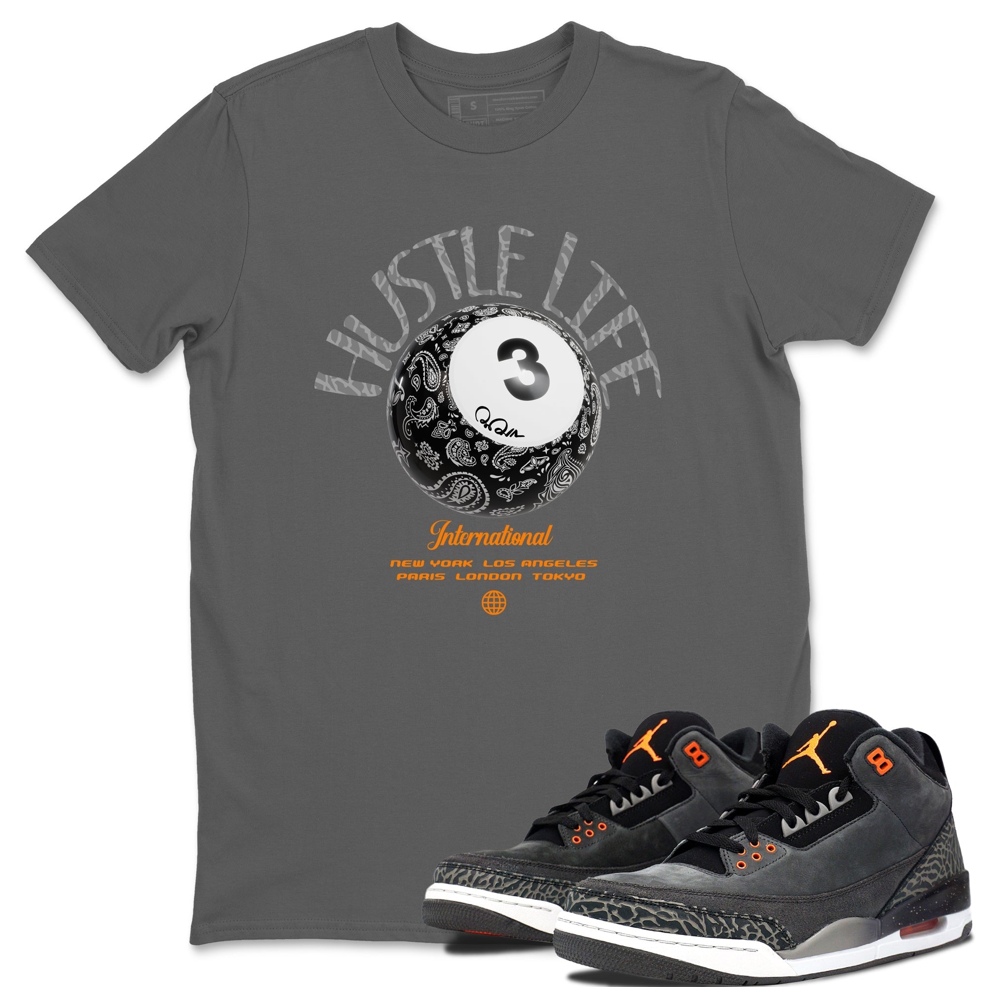 Hustle Life snkmatch Tee - Air Jordan 3 Fear