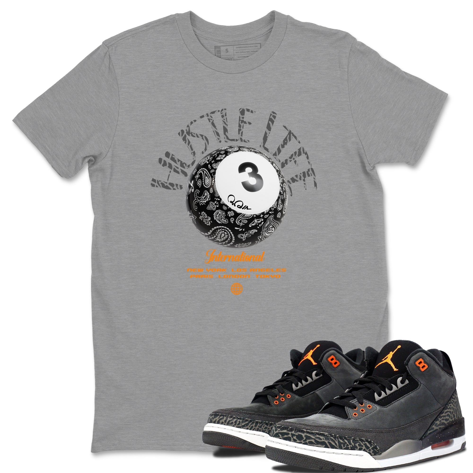 Hustle Life snkmatch Tee - Air Jordan 3 Fear