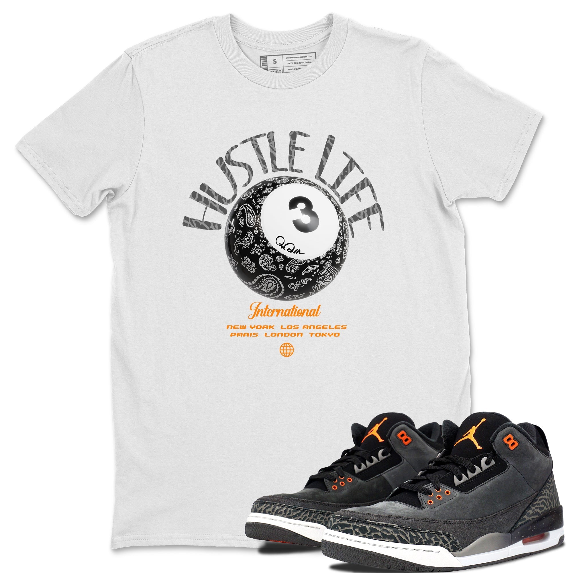 Hustle Life snkmatch Tee - Air Jordan 3 Fear