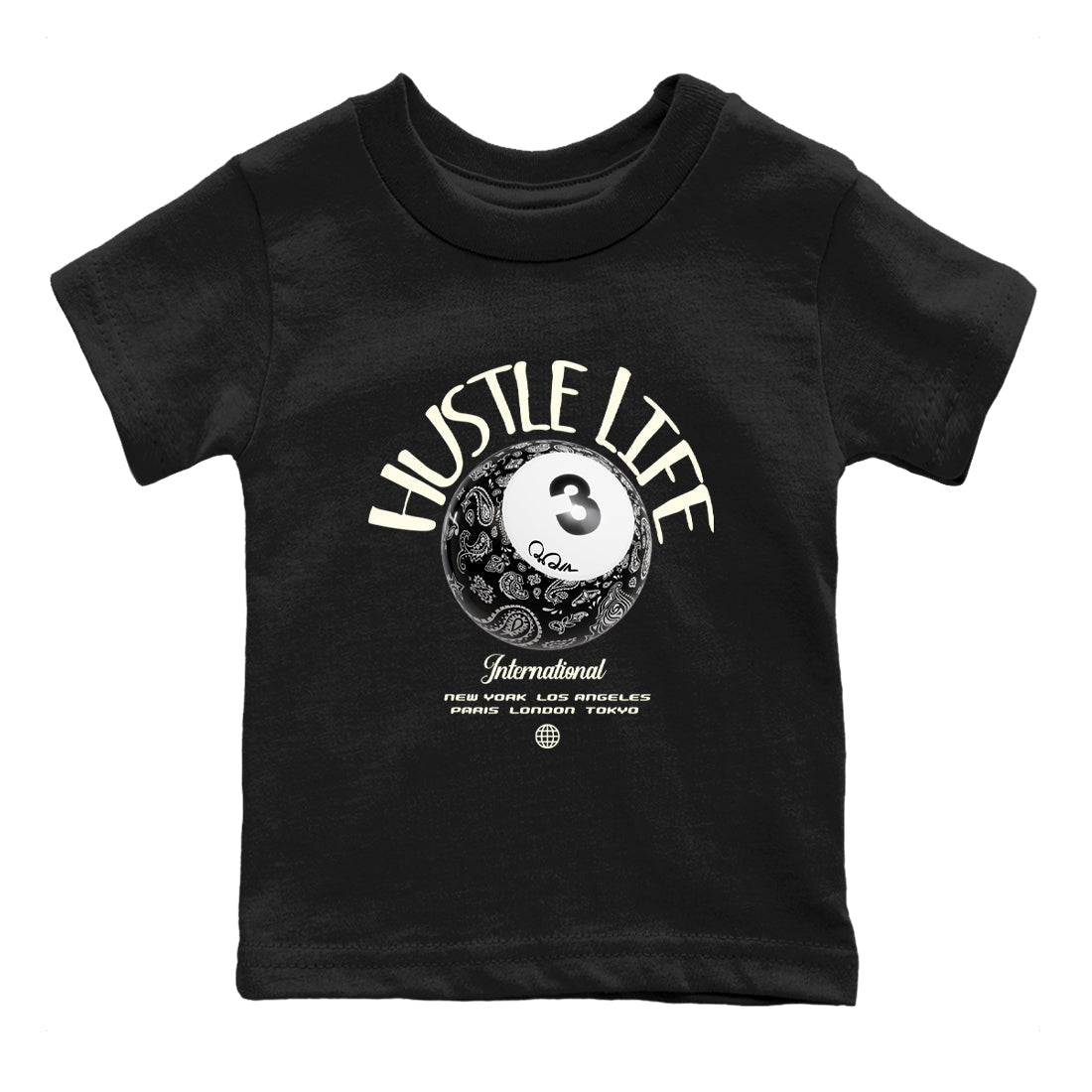 Hustle Life snkmatch Tee Kids - Air Jordan 3 Off Noir