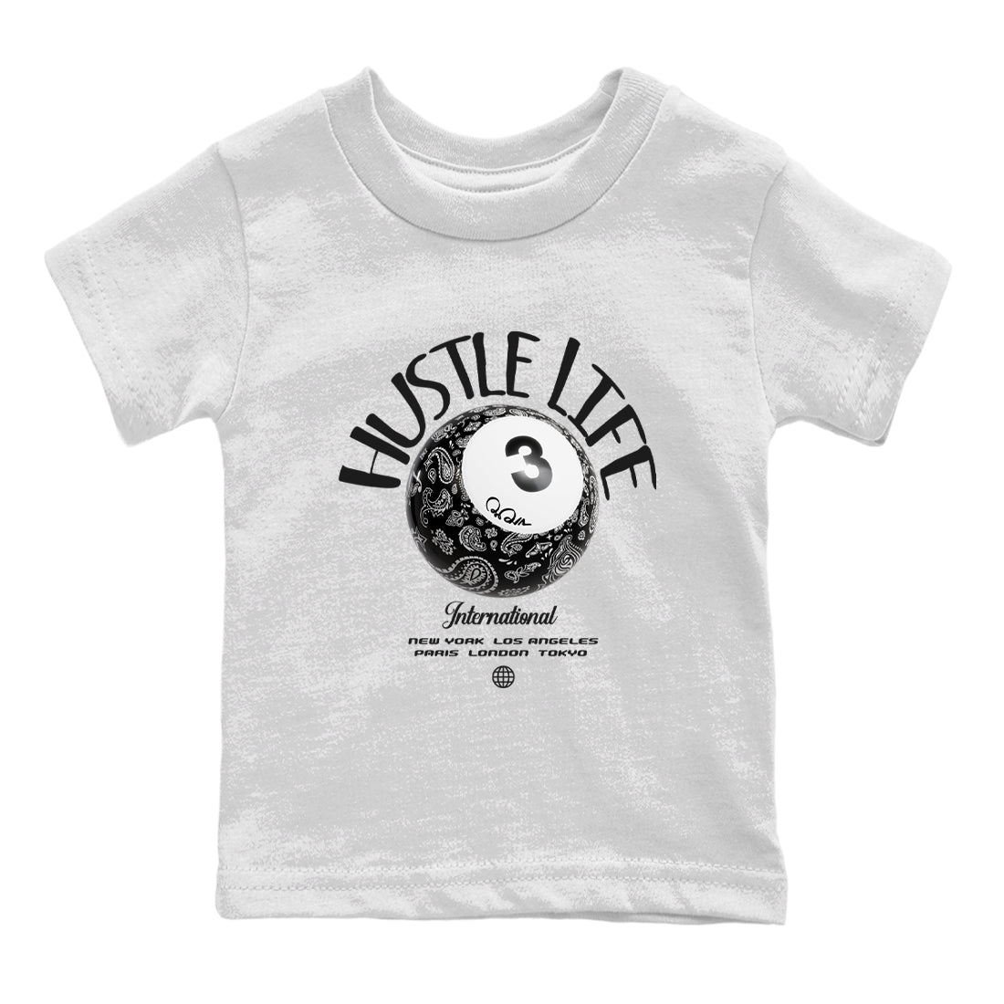 Hustle Life snkmatch Tee Kids - Air Jordan 3 Off Noir