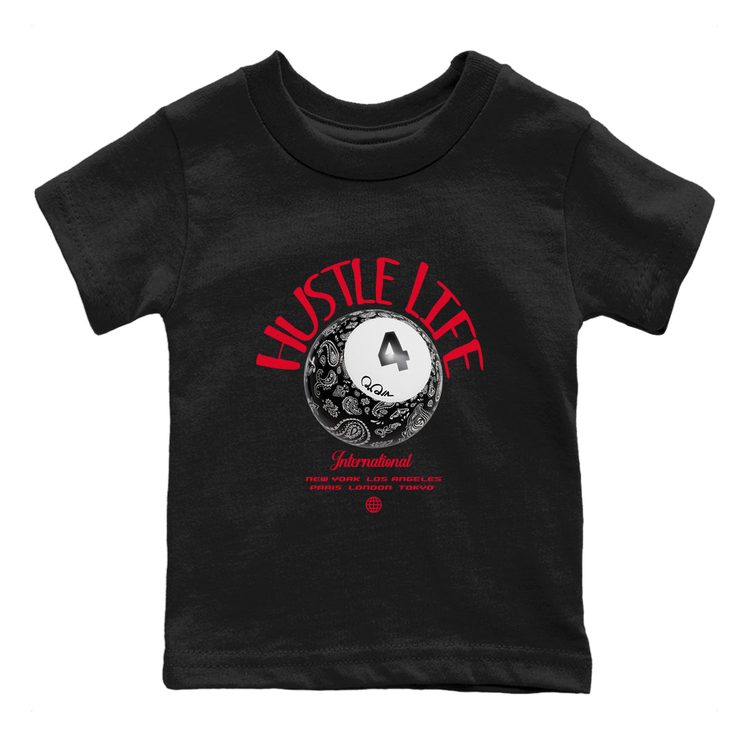 Hustle Life snkmatch Tees Kids - Air Jordan 4 Bred Reimagined