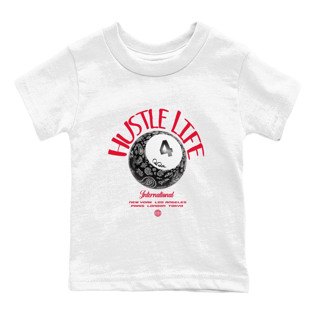 Hustle Life snkmatch Tees Kids - Air Jordan 4 Bred Reimagined
