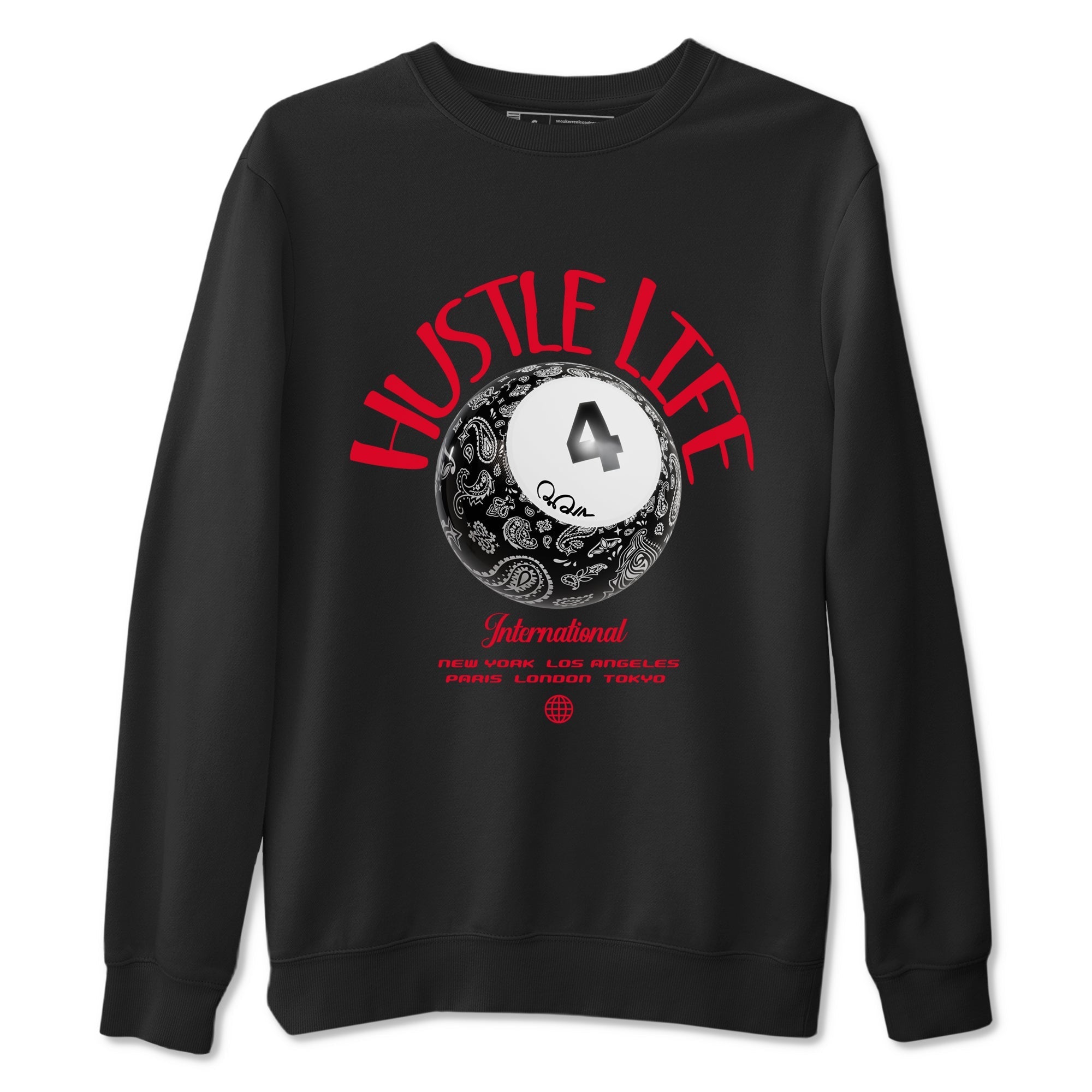 Hustle Life snkmatch Tees - Air Jordan 4 Bred Reimagined