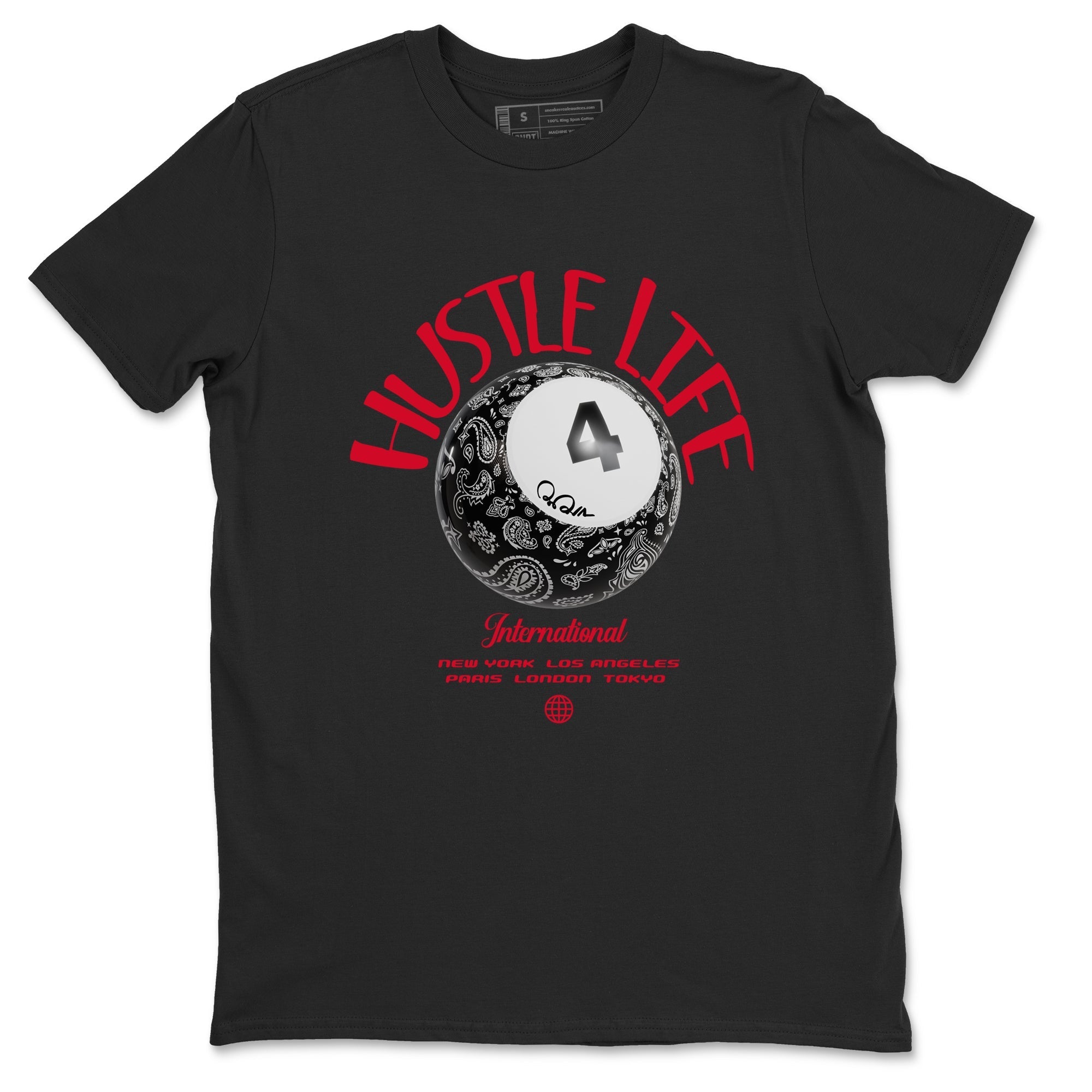 Hustle Life snkmatch Tees - Air Jordan 4 Bred Reimagined