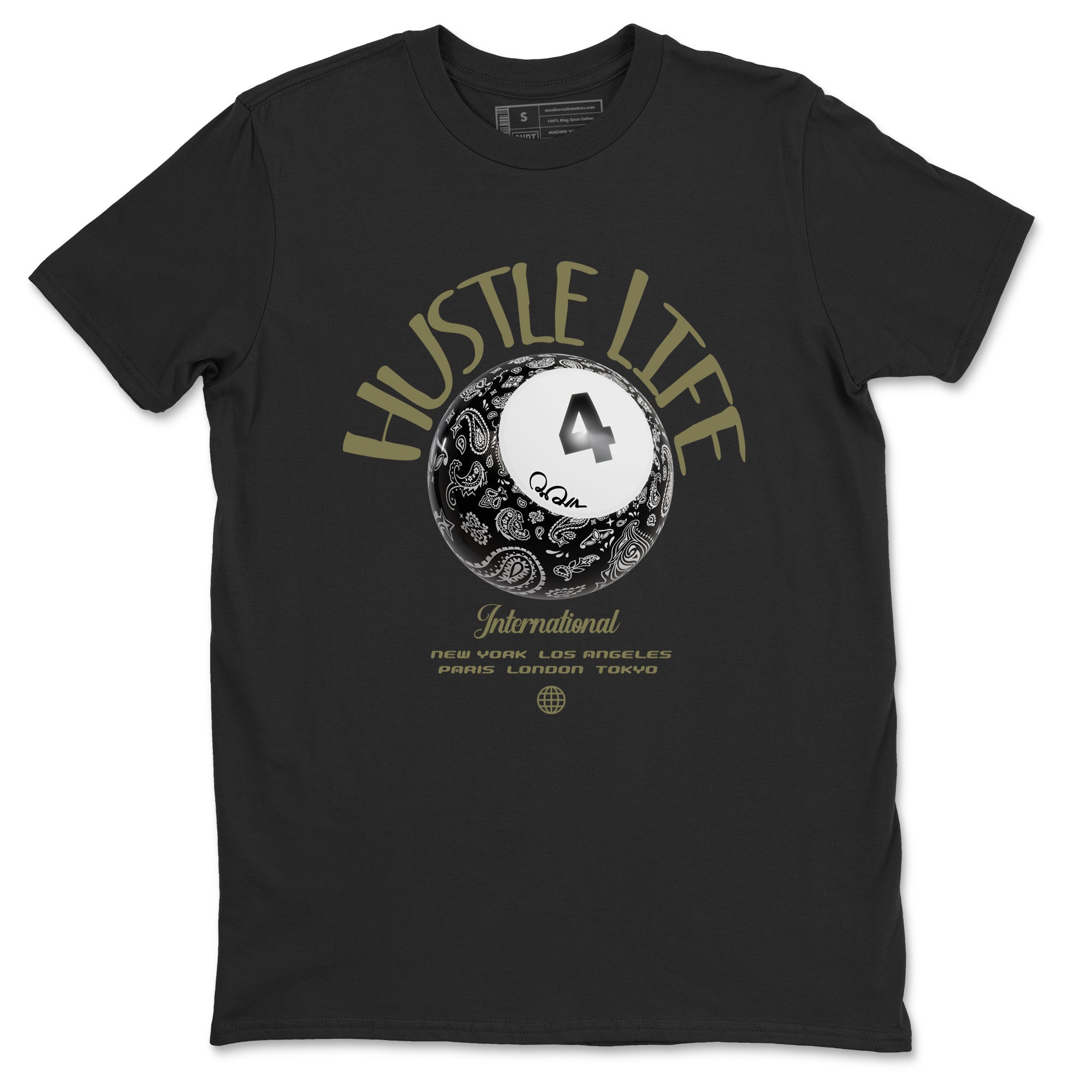 Hustle Life snkmatch Tee - Air Jordan 4 Medium Olive