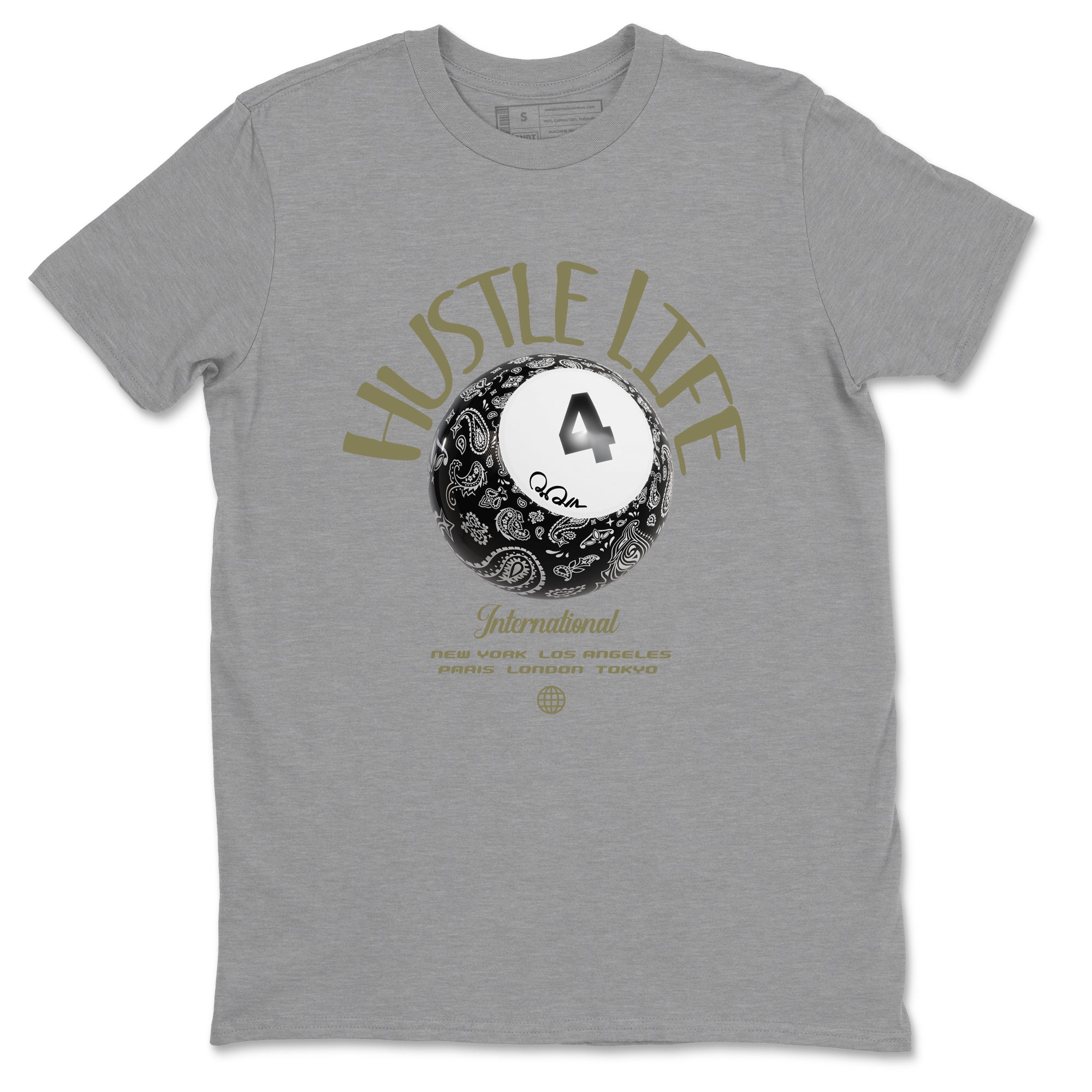 Hustle Life snkmatch Tee - Air Jordan 4 Medium Olive
