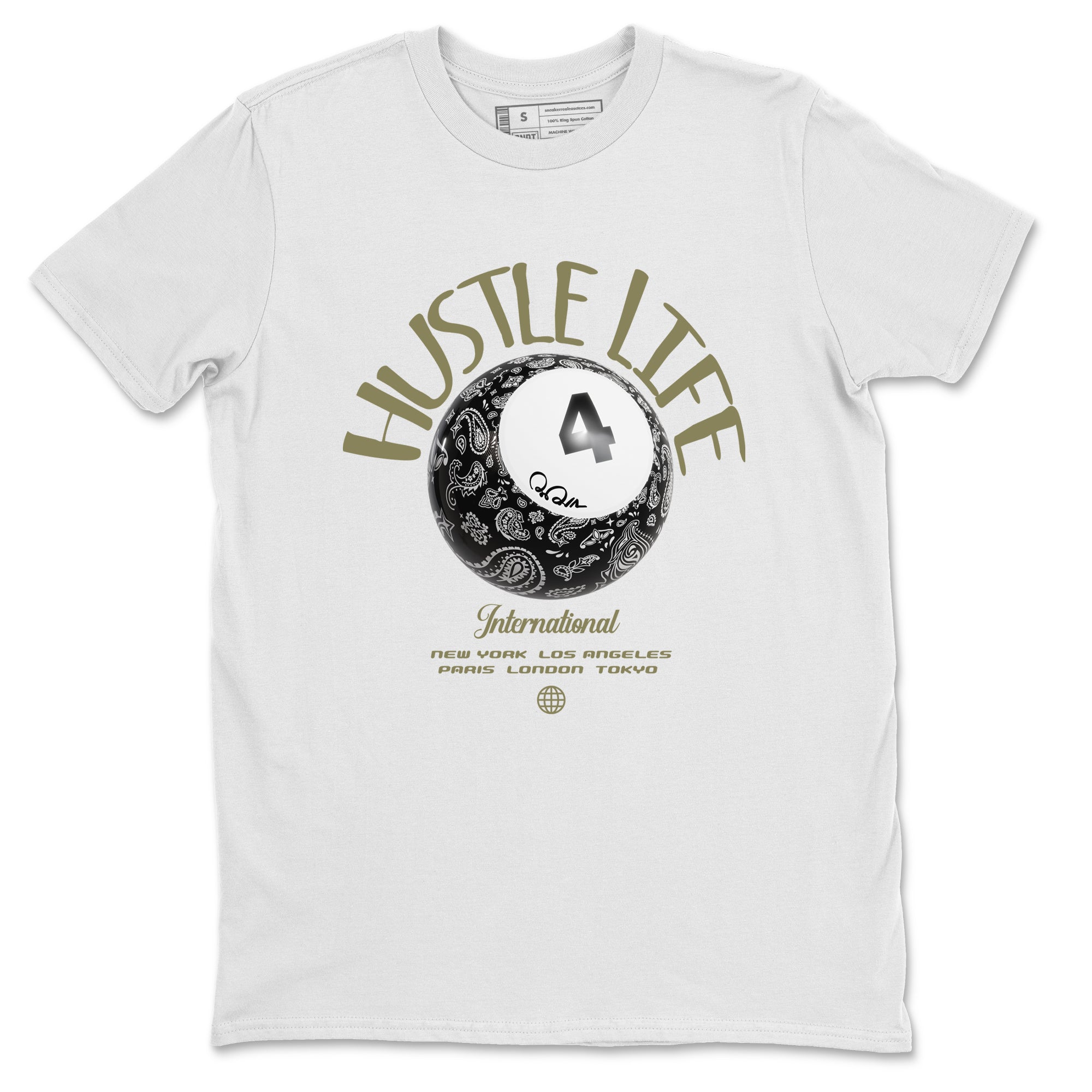 Hustle Life snkmatch Tee - Air Jordan 4 Medium Olive