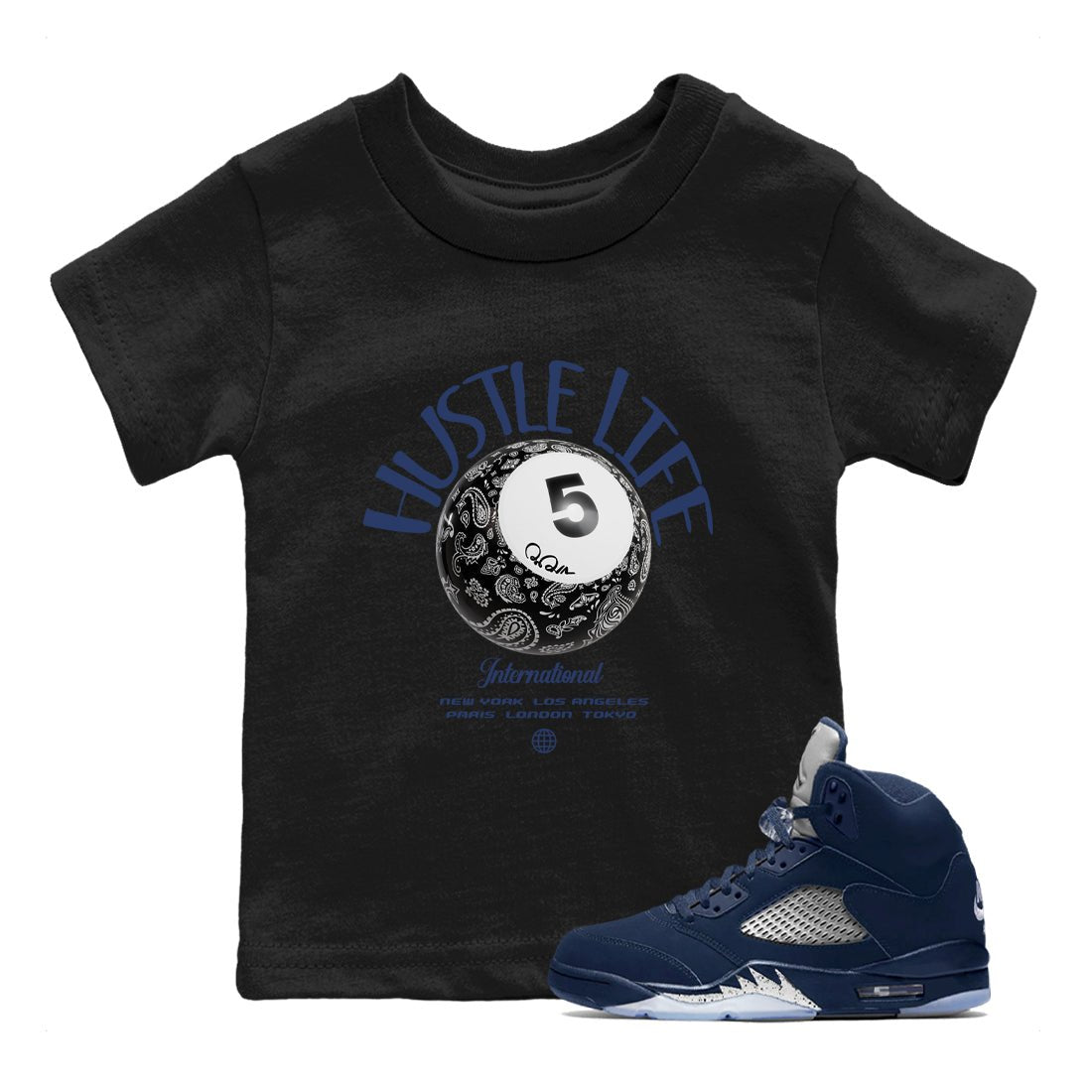 Hustle Life snkmatch Tee Kids - Air Jordan 5 Georgetown