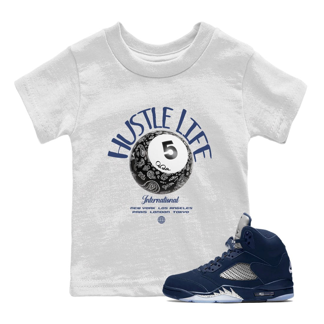 Hustle Life snkmatch Tee Kids - Air Jordan 5 Georgetown