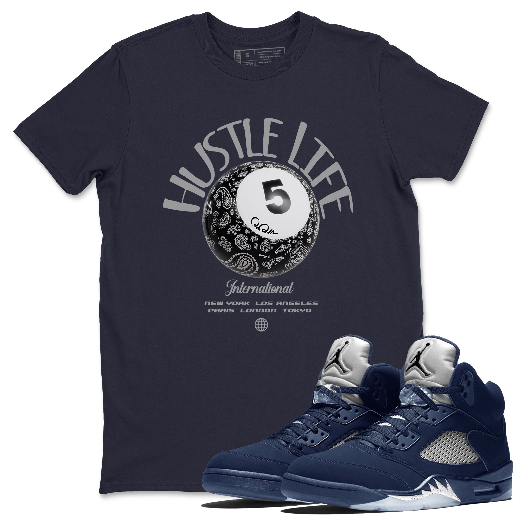 Hustle Life snkmatch Tee - Air Jordan 5 Georgetown
