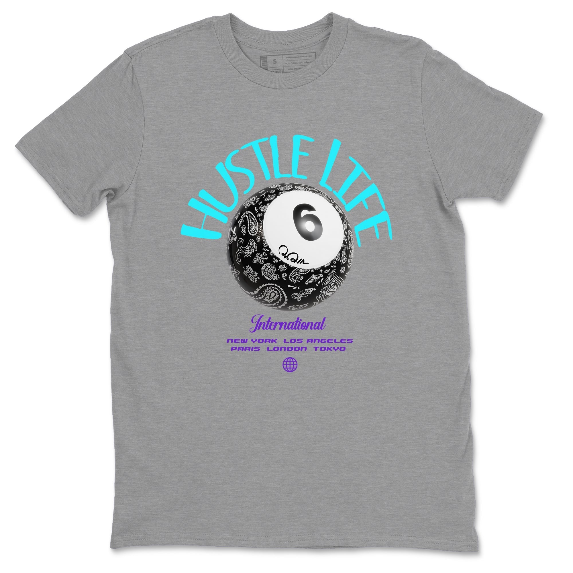 Hustle Life snkmatch Tee - Air Jordan 6 Aqua