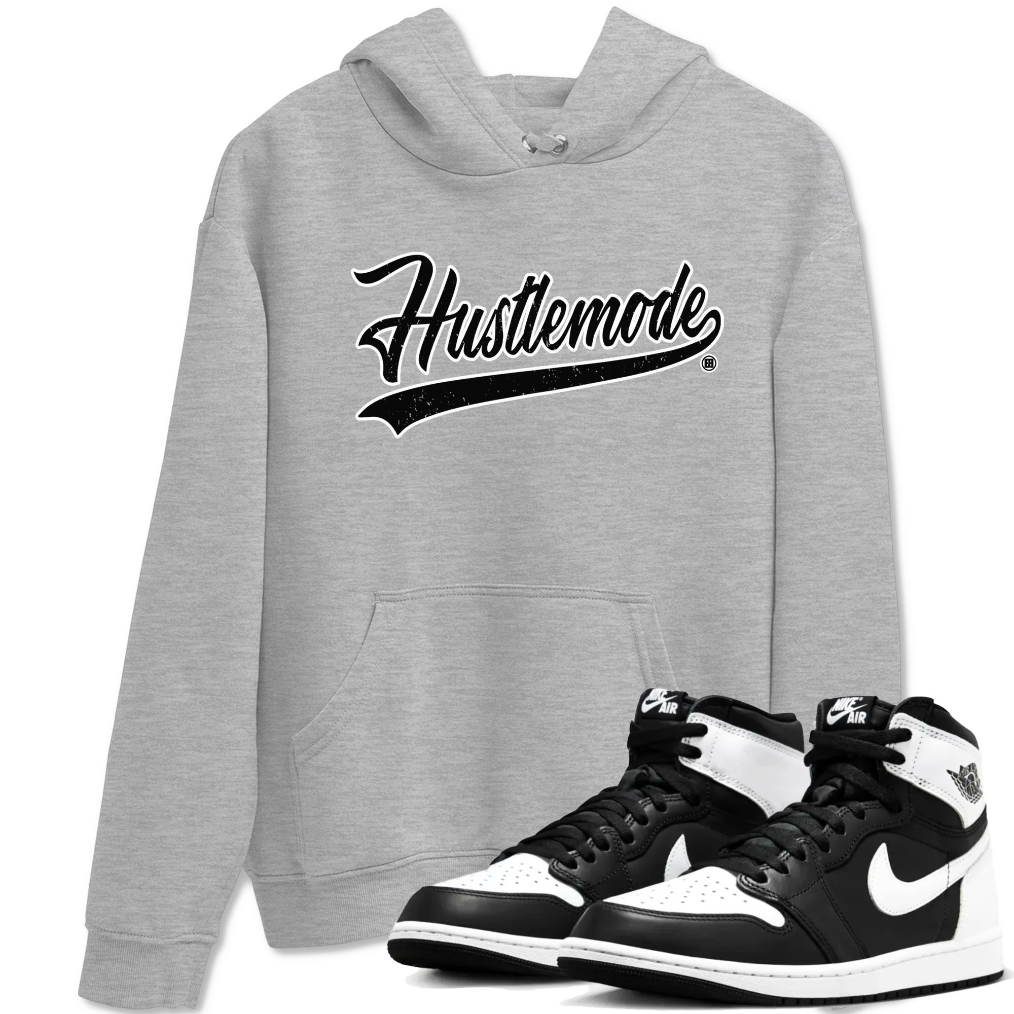 Hustle Mode snkmatch Tees - Air Jordan 1 Black White