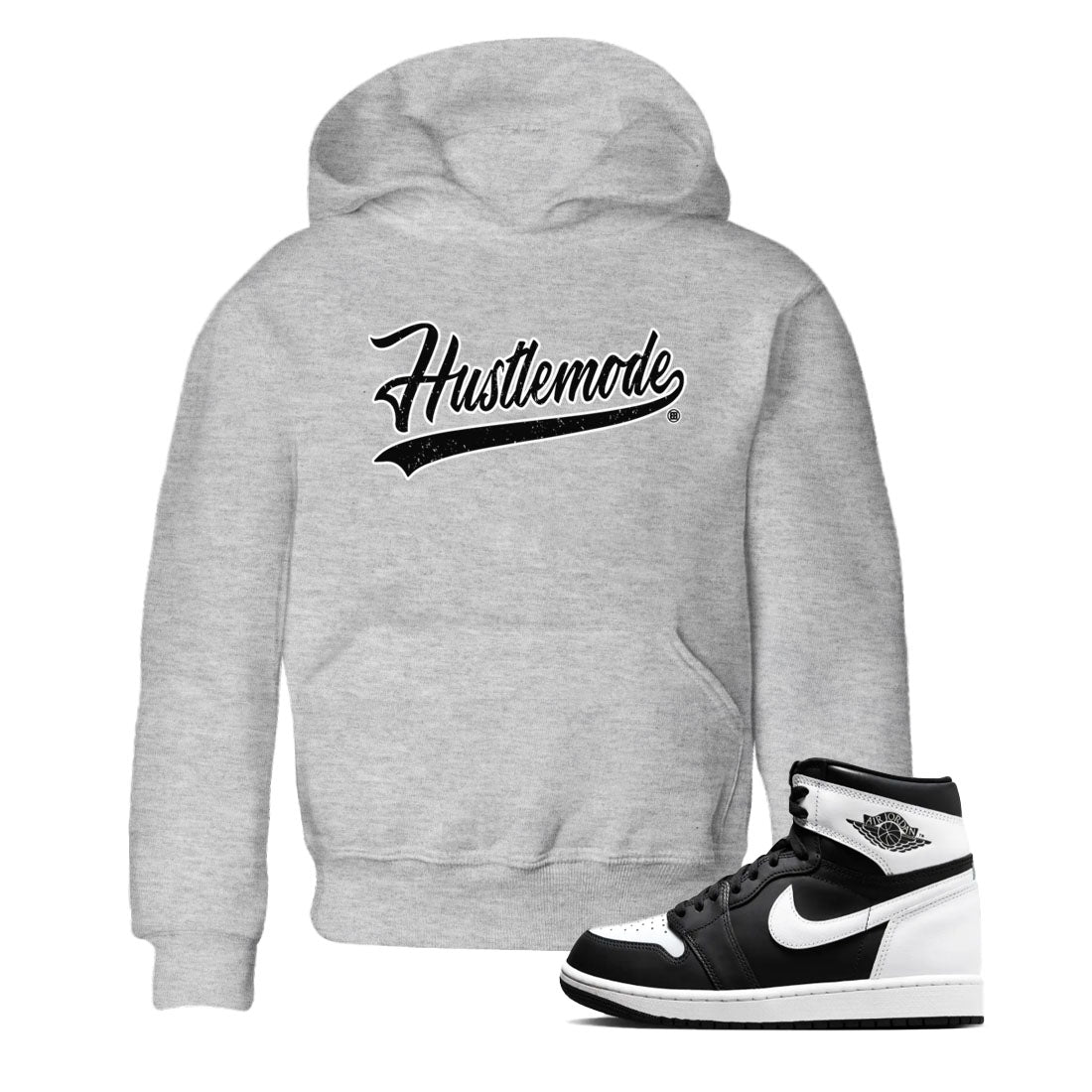 Hustle Mode snkmatch Tees Kids - Air Jordan 1 Black White