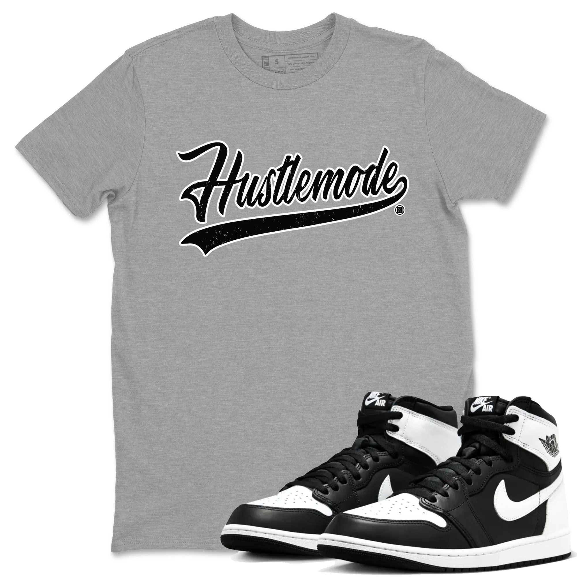 Hustle Mode snkmatch Tees - Air Jordan 1 Black White