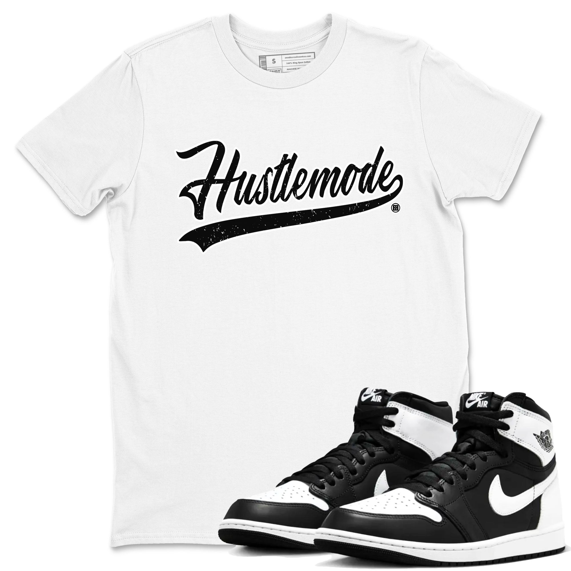 Hustle Mode snkmatch Tees - Air Jordan 1 Black White