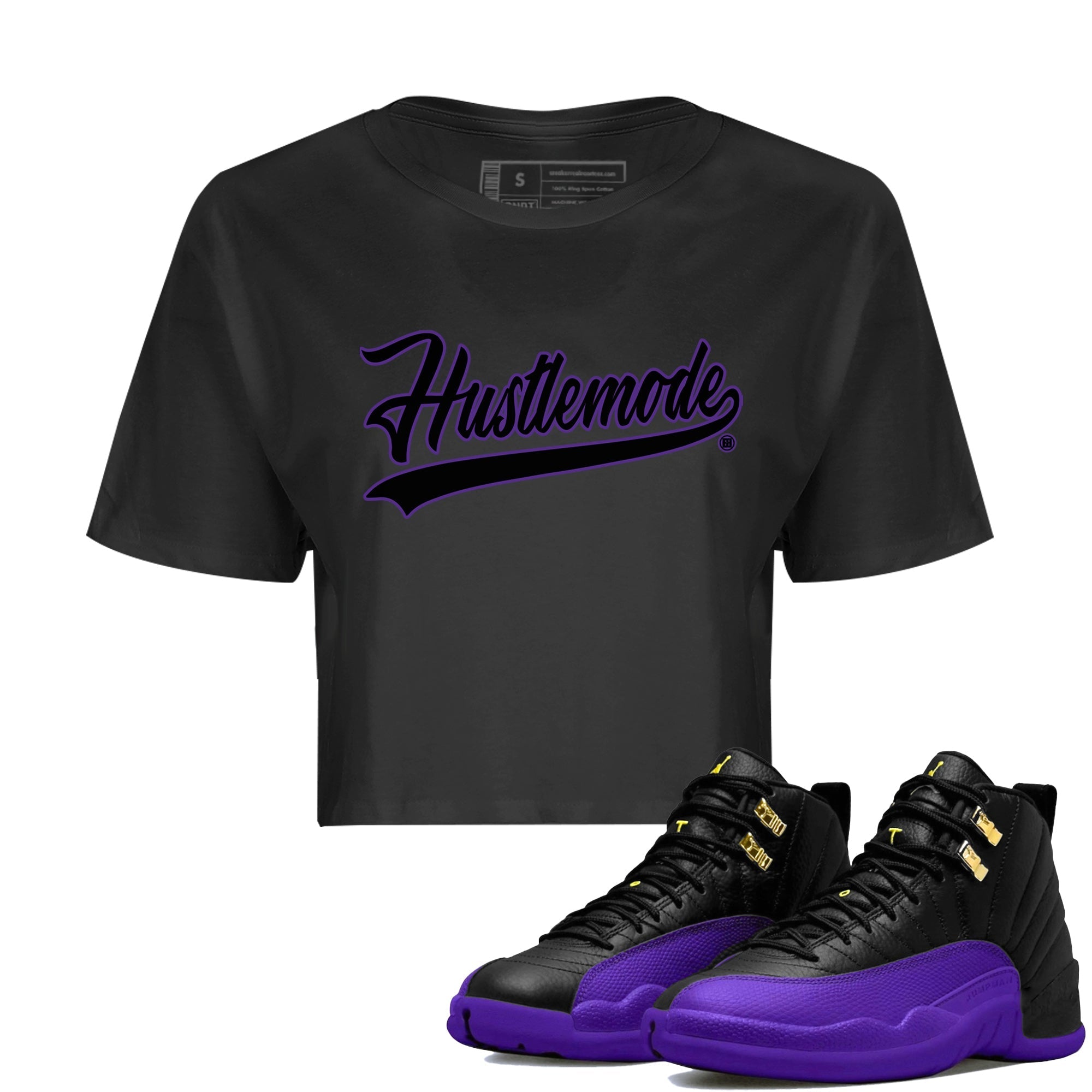 Hustle Mode Women's Tops - Air Jordan 12 Field Purple
