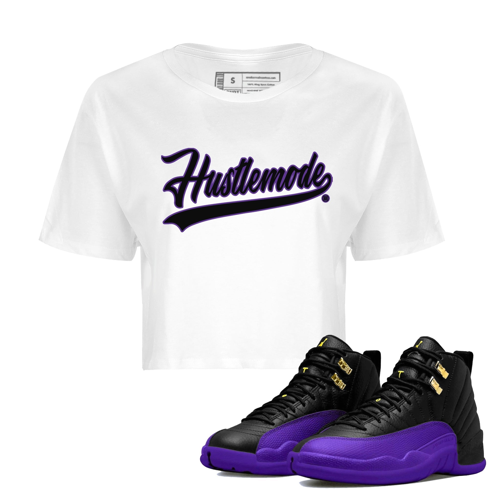 Hustle Mode Women's Tops - Air Jordan 12 Field Purple