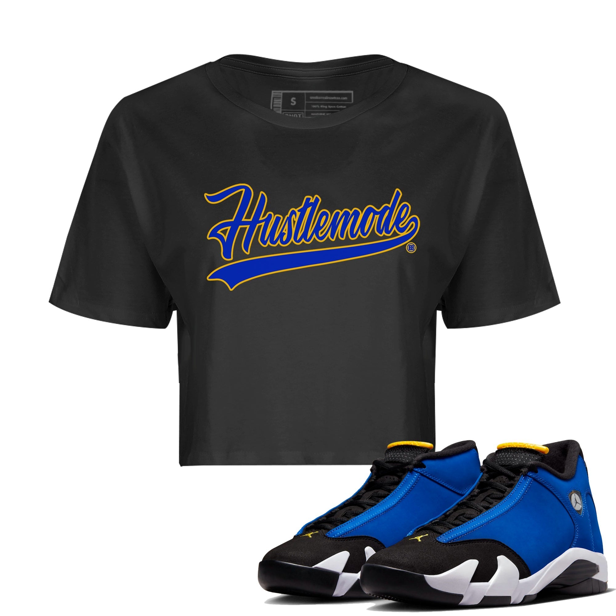 Hustle Mode Women's Tops - Air Jordan 14 Laney